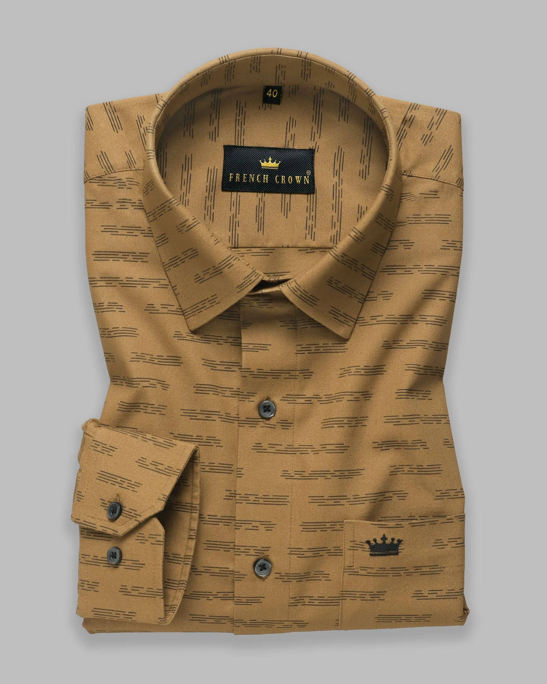 Sepia Brown Heavyweight Royal Oxford Shirt sold by French Crown product image thumbnail 3