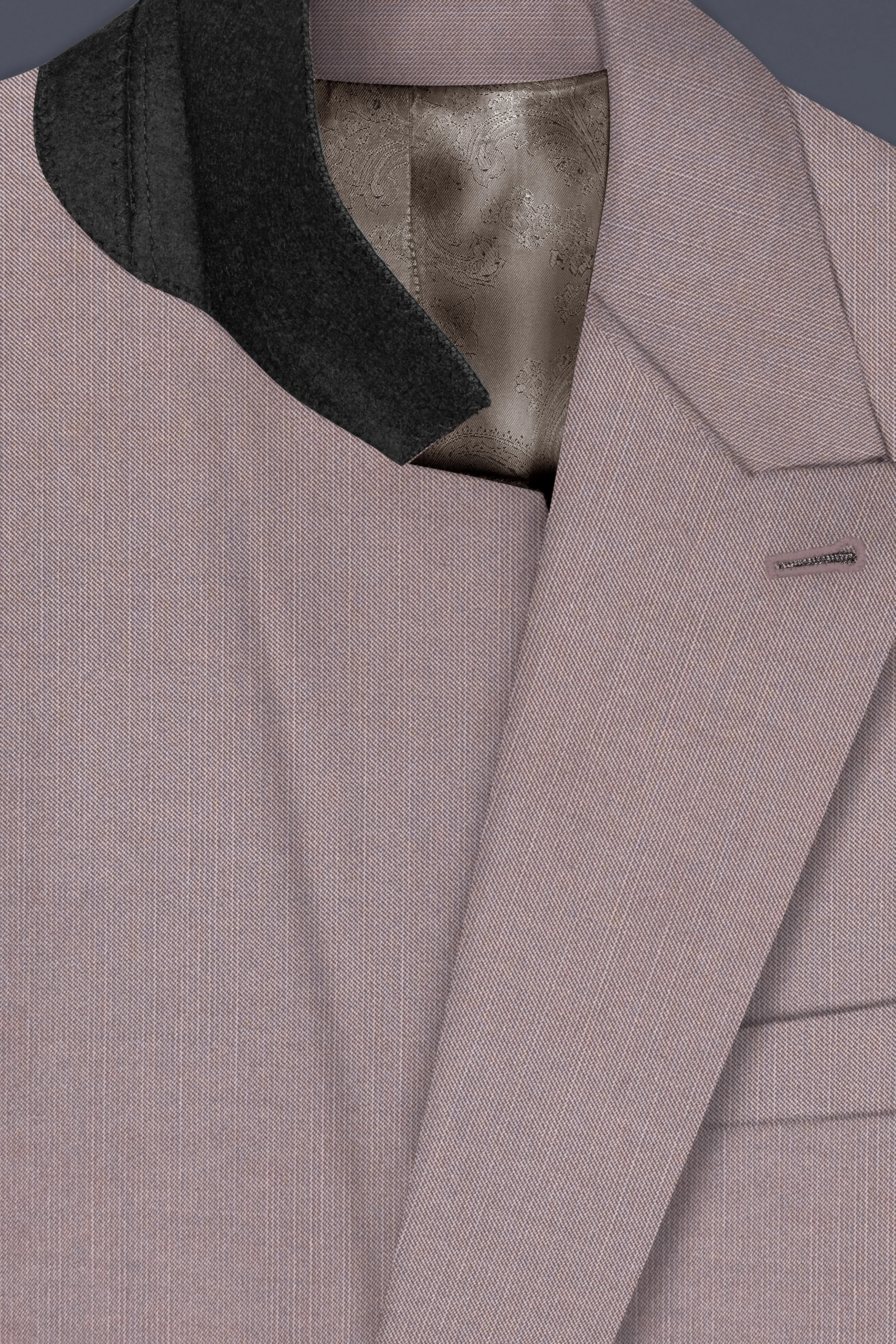 Amour-Rose Quartz Pink Solid Wool Rich Double Breasted Slight Stretch Suit sold by French Crown product image thumbnail 5