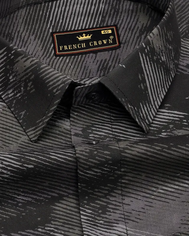 Wenge Gray with Black Premium Cotton Shirt sold by French Crown