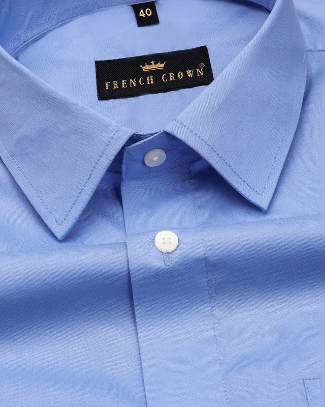 Tealish Blue Premium Cotton Shirt sold by French Crown