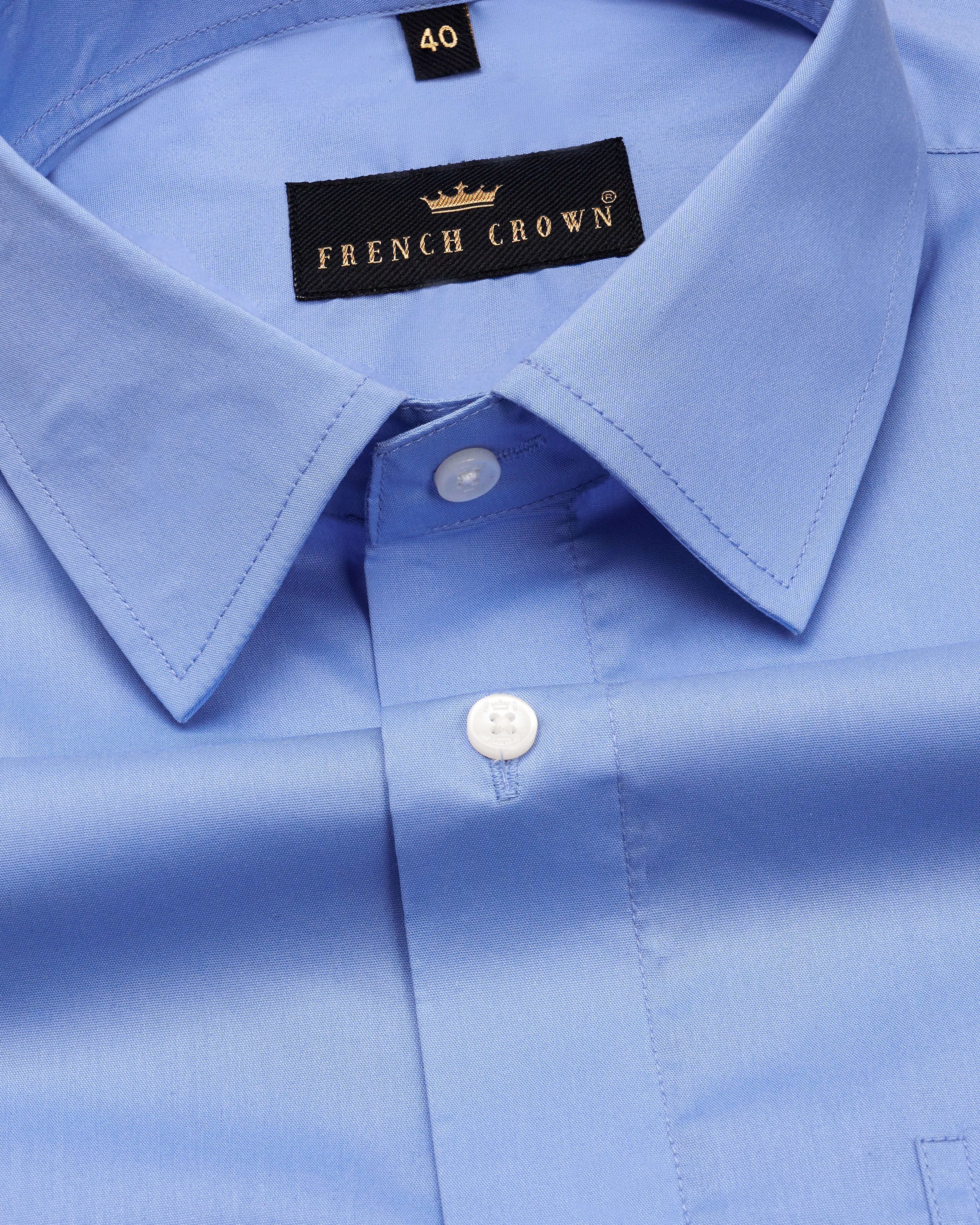 Tealish Blue Premium Cotton Shirt sold by French Crown