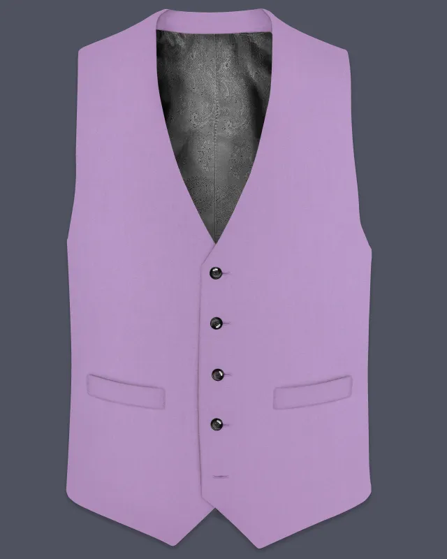 Roylen-Mountbatten Purple Wool Rich Slight Stretch Waistcoat sold by French Crown