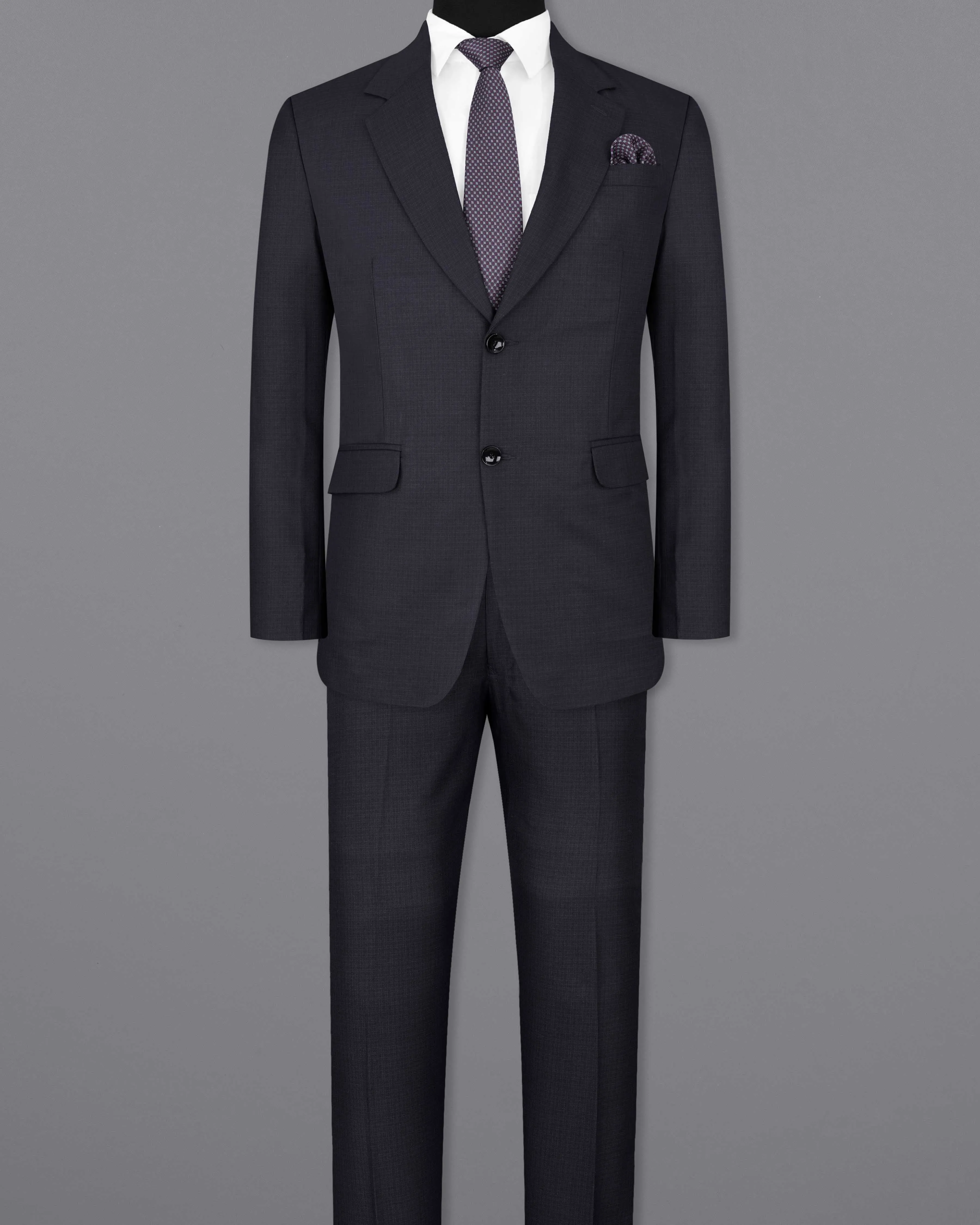Bleached Cedar Gray Single Breasted Suit sold by French Crown product image thumbnail 4