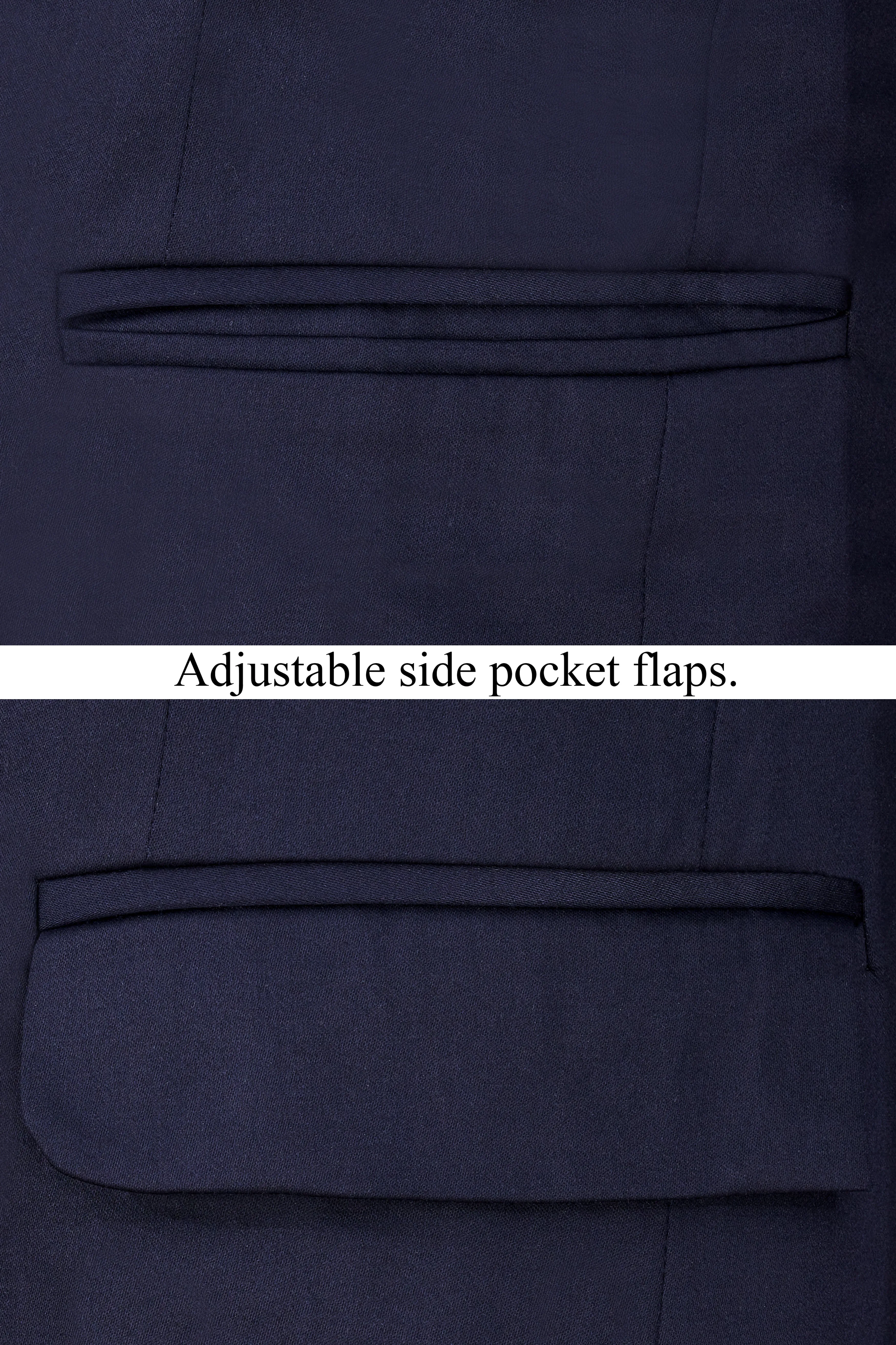 Blue Subtle Sheen Bandhgala Blazer sold by French Crown product image thumbnail 5