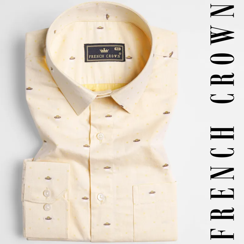 Tequila Brown Jacquard Textured Premium Giza Cotton Shirt sold by French Crown