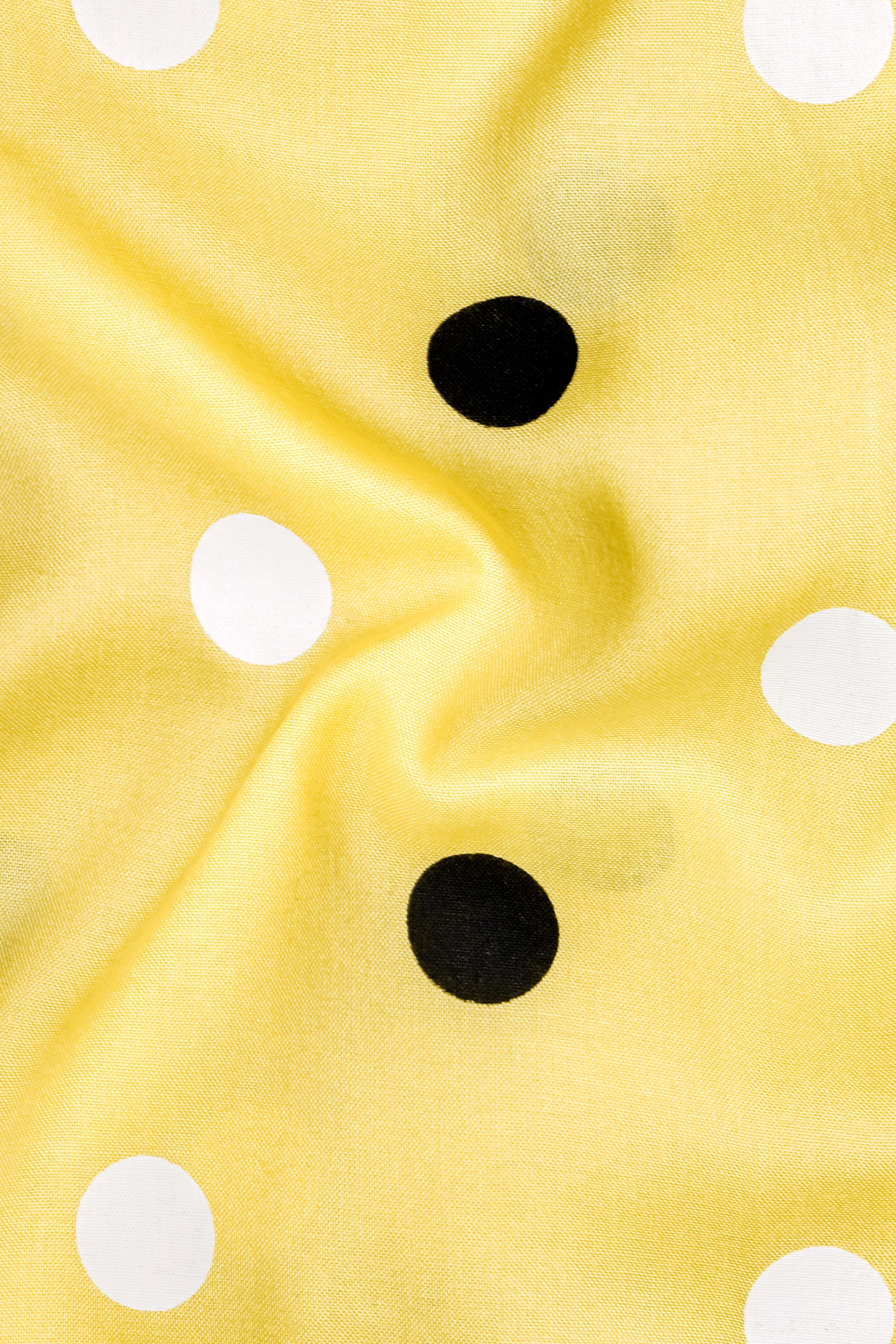 Mellowa-Jasmine Yellow Polka Dots Printed Super Soft Tencel Designer Casual Shirt sold by French Crown product image thumbnail 4