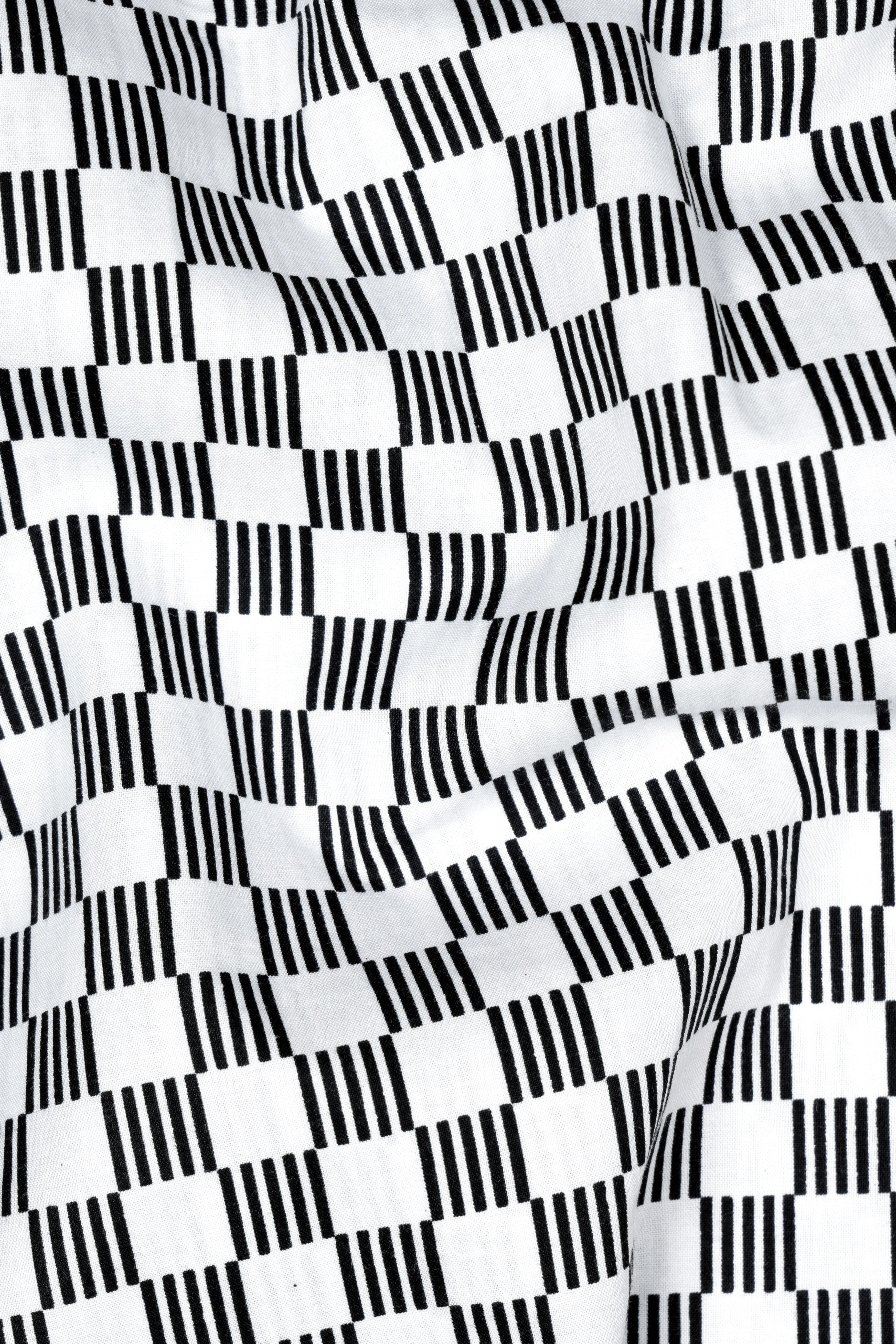 Cinder Black and Bright White Print Super Soft Premium Cotton Shirt sold by French Crown product image thumbnail 2