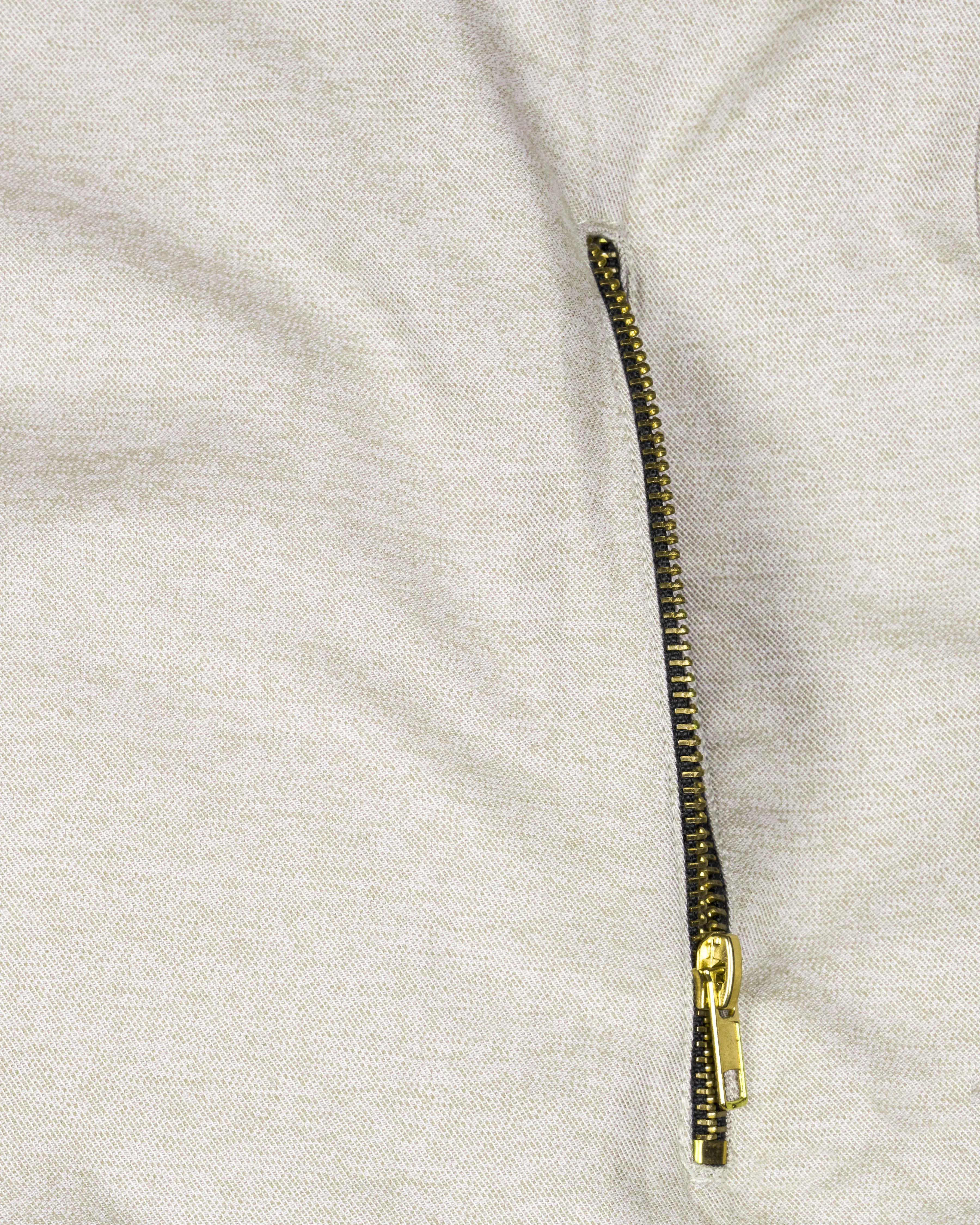 Soft Amber Brown Twill Premium Cotton Bomber Jacket sold by French Crown product image thumbnail 3