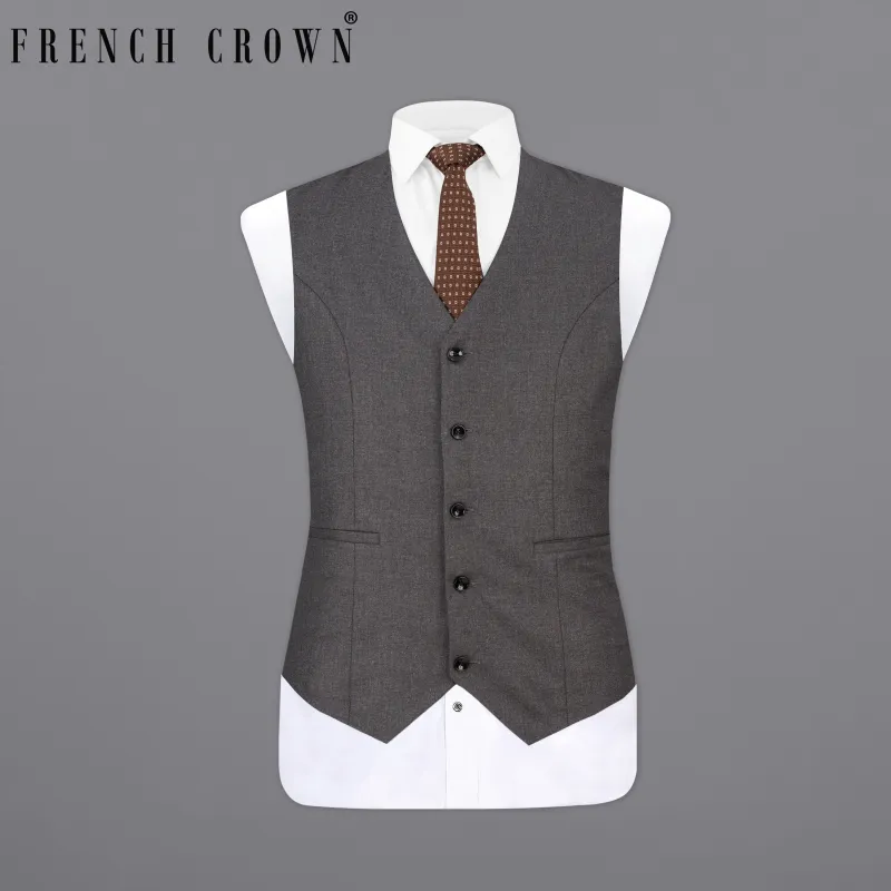 Gravel Gray Wool Rich Waistcoat sold by French Crown