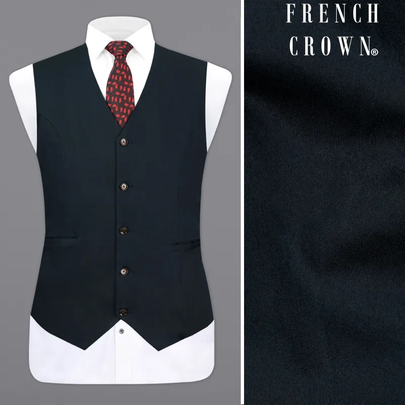 Firefly Blue Premium Cotton Waistcoat sold by French Crown