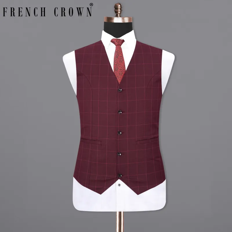 Barossa Windowpane Waistcoat sold by French Crown