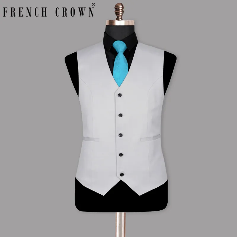 Light Grey Wool Rich Waistcoat sold by French Crown