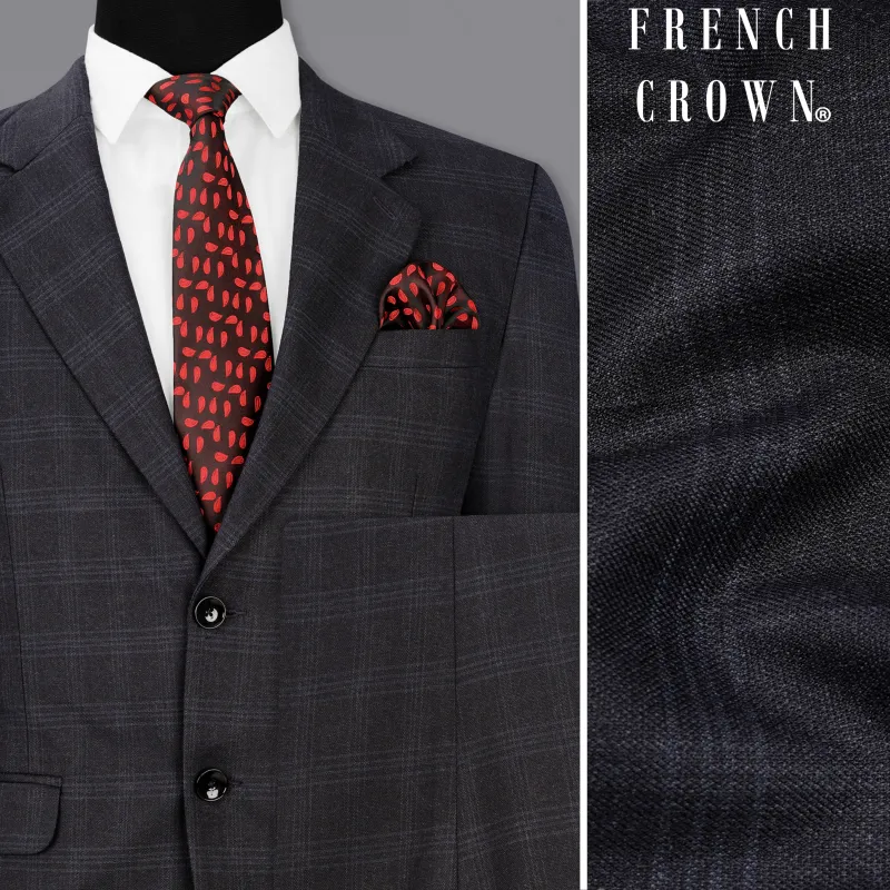 Mirage Gray windowpane Single Breasted Suit sold by French Crown