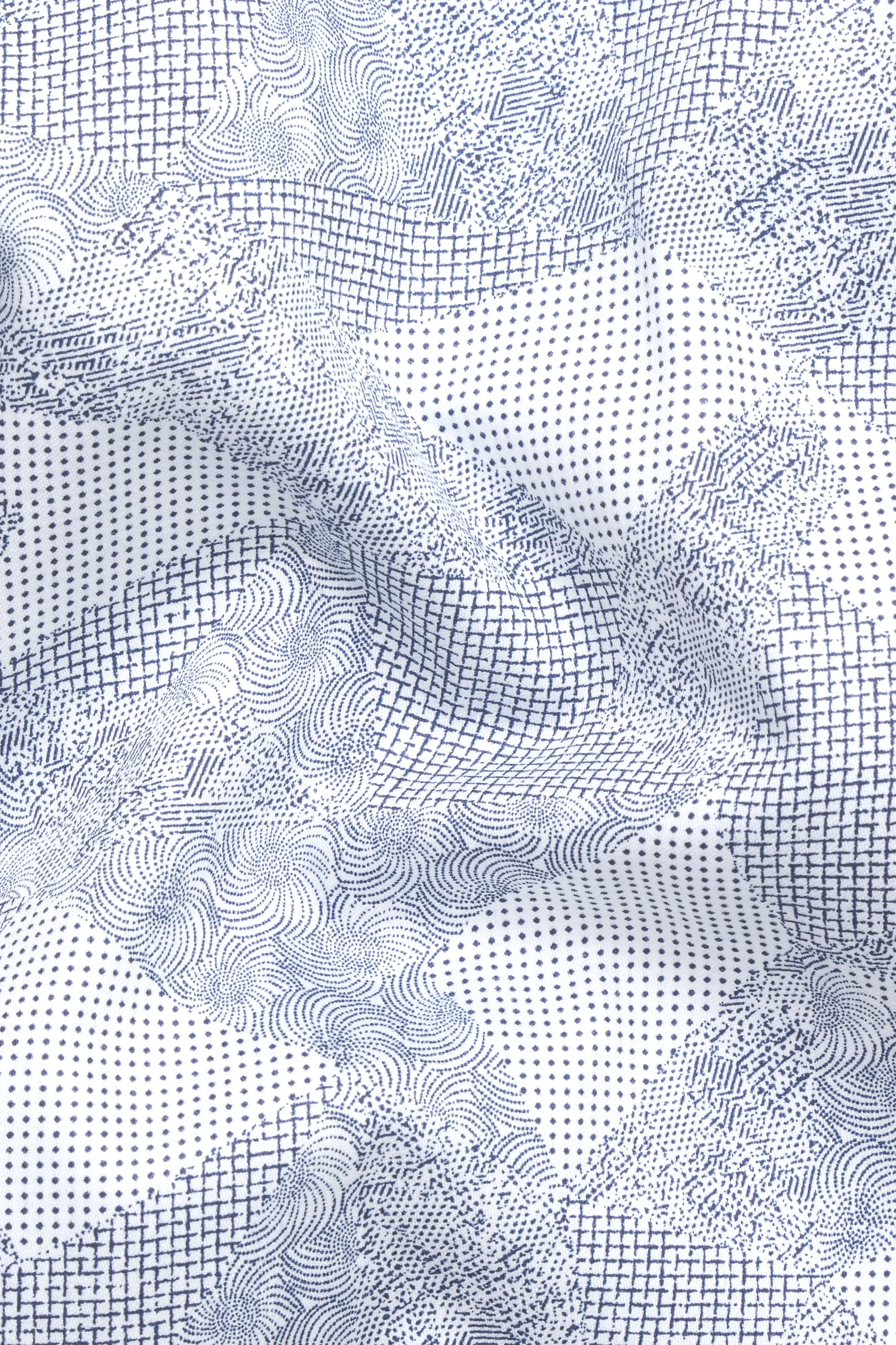 Bright White with Ship Blue Dobby Textured Premium Giza Cotton Shirt sold by French Crown product image thumbnail 2