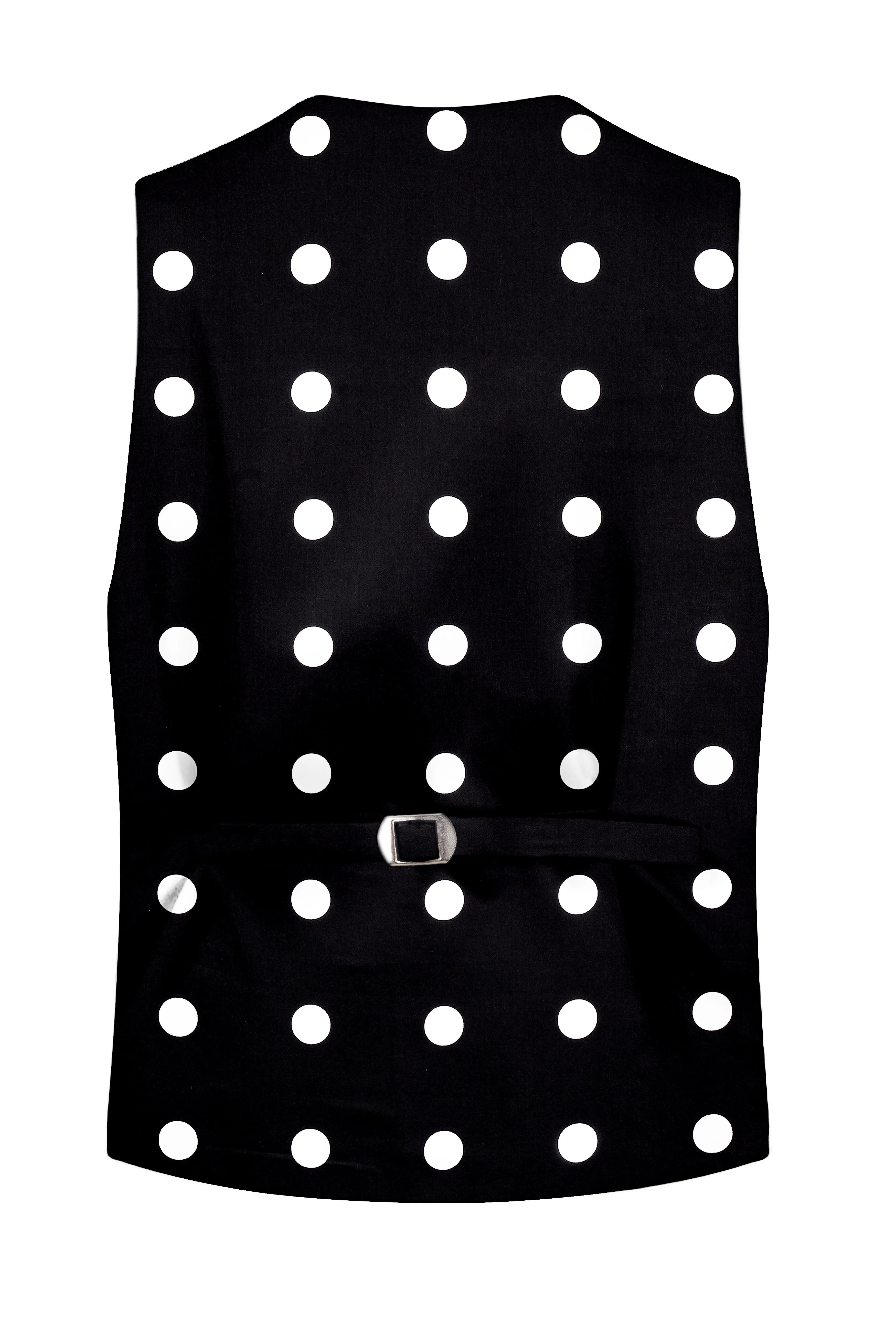 Black Polka Dots Cotton Waistcoat sold by French Crown product image thumbnail 4
