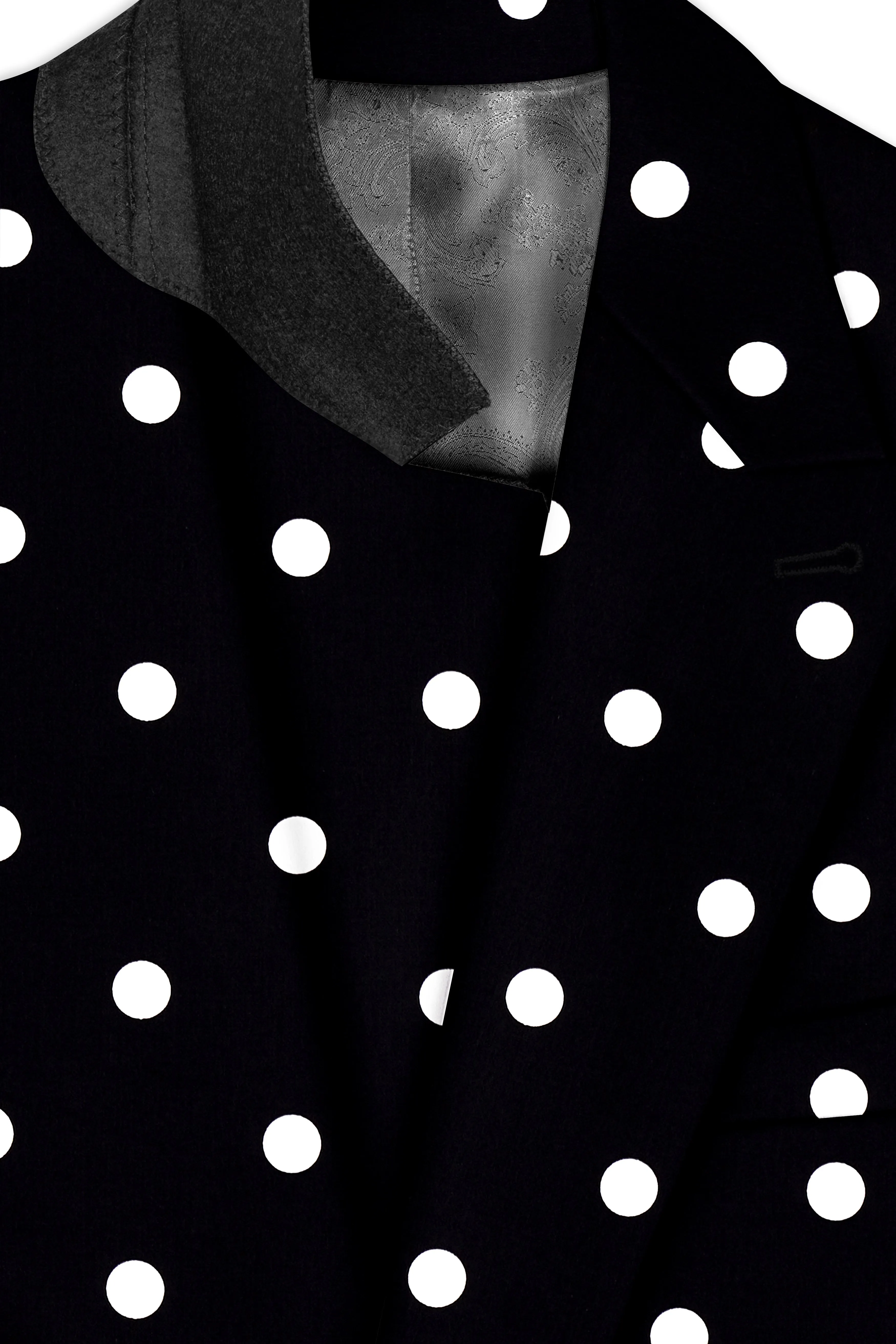 Jade Black Polka Print Double Breasted Suit sold by French Crown product image thumbnail 5