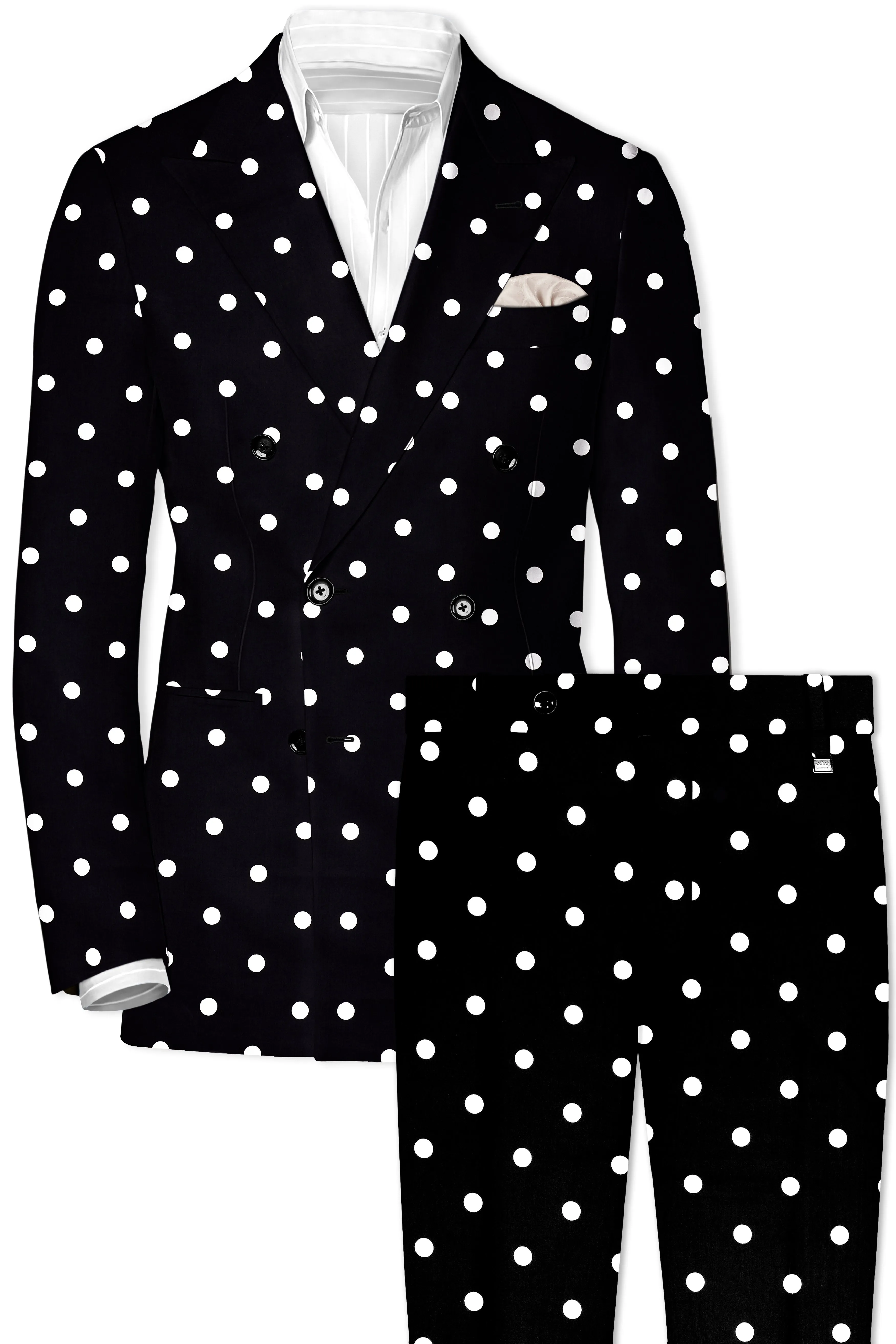 Jade Black Polka Print Double Breasted Suit sold by French Crown product image thumbnail 2