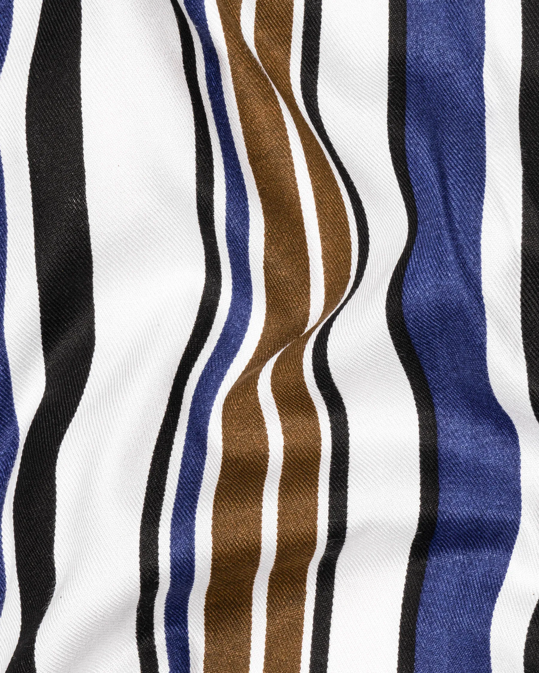 Bright White with Multicolour Stripes Premium Tencel Shirt sold by French Crown product image thumbnail 2