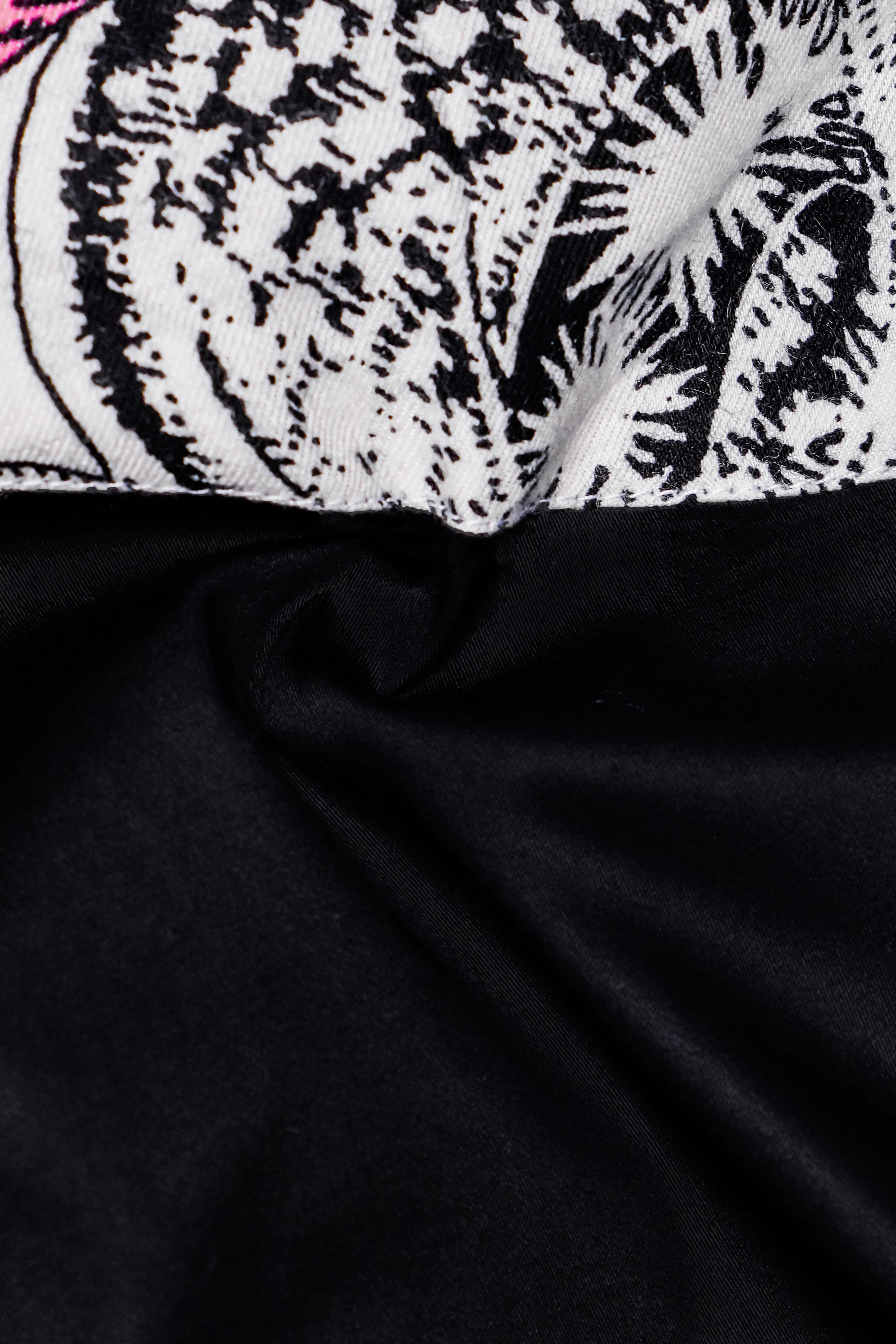 Eldeen-Jade Black And Bright White Deer Printed Subtle Sheen Super Soft Premium Cotton Casual Designer Shirt sold by French Crown product image thumbnail 3