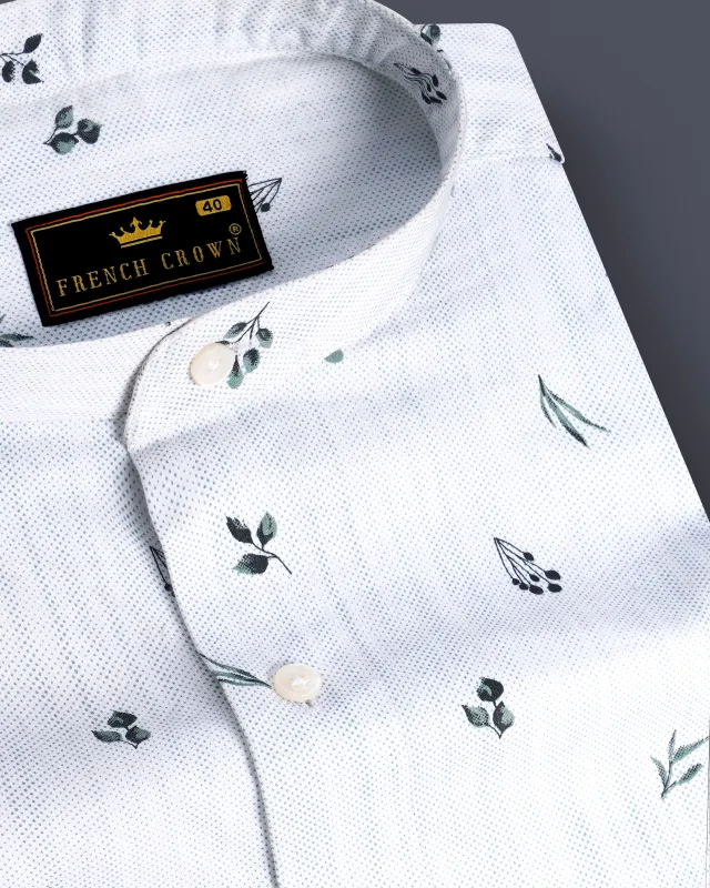 Zaffelle-Selago Blue Printed Subtle Sheen Super Soft Premium Cotton Casual Shirt sold by French Crown