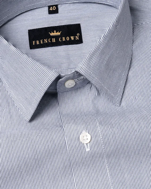 Cadet Blue Pinstriped Premium Cotton Shirt sold by French Crown