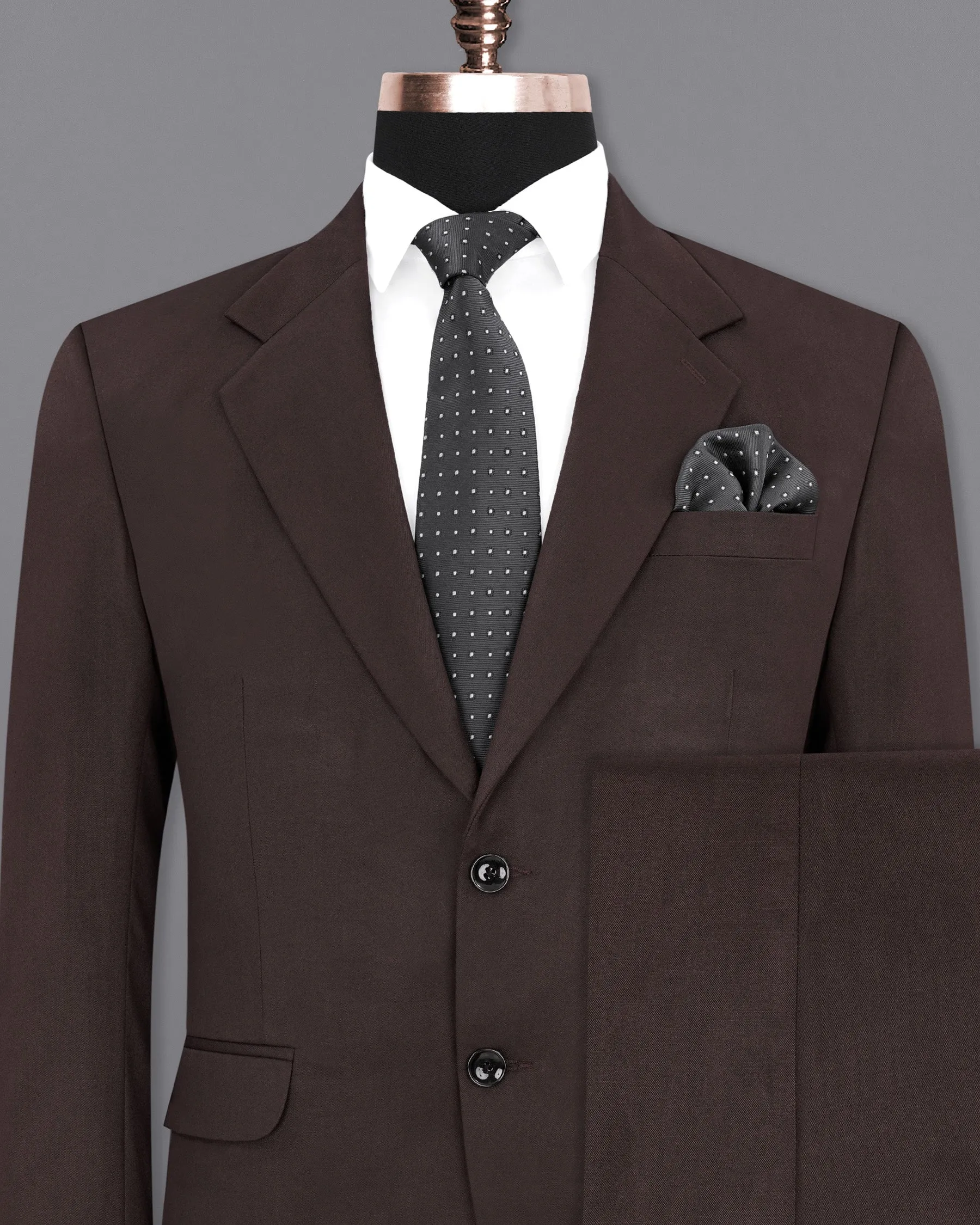 Bistre Brown Single Breasted Suit sold by French Crown product image thumbnail 2