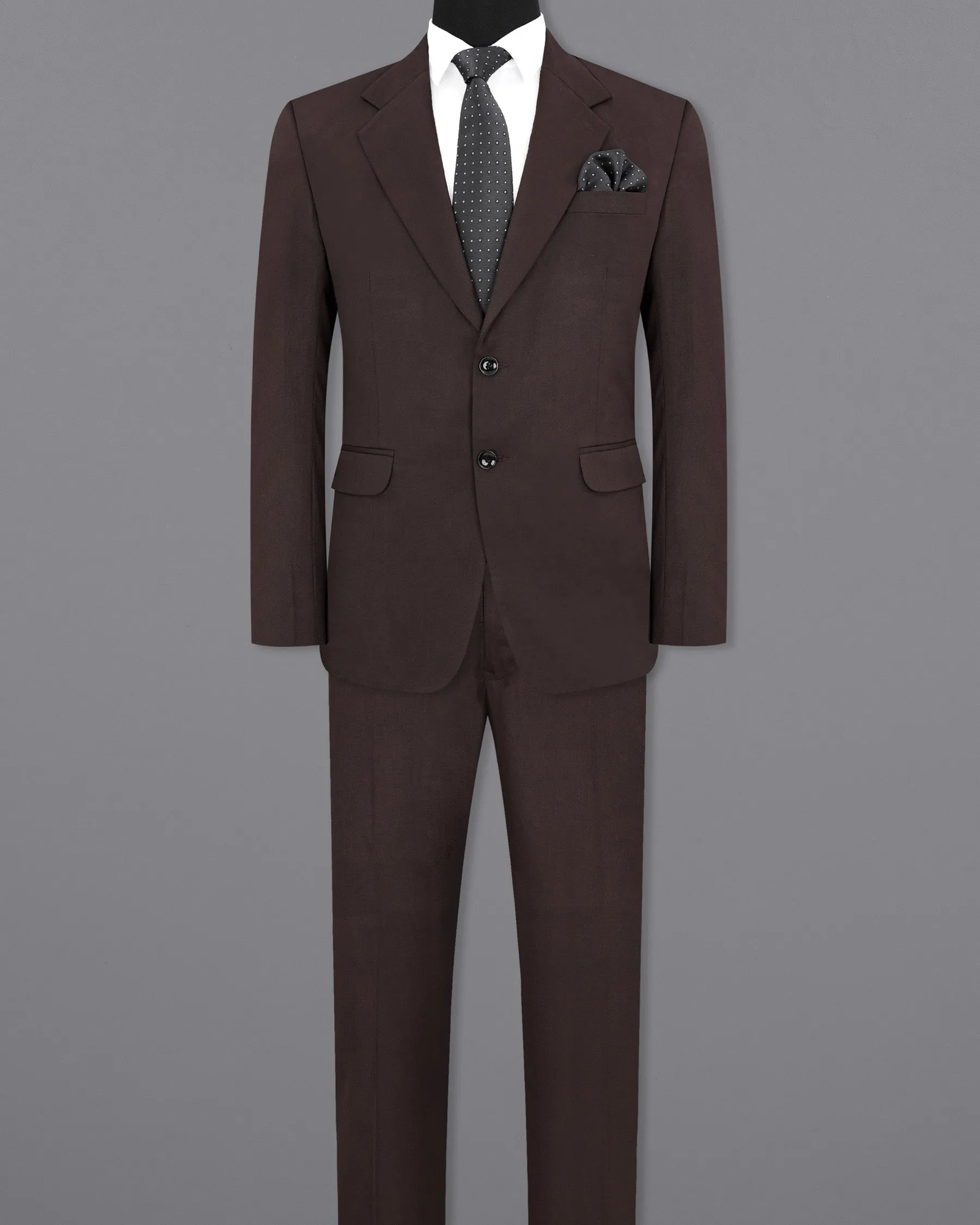 Bistre Brown Single Breasted Suit sold by French Crown product image thumbnail 4