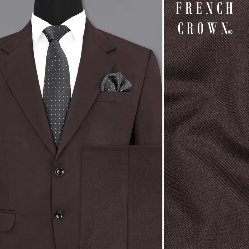 Bistre Brown Single Breasted Suit sold by French Crown