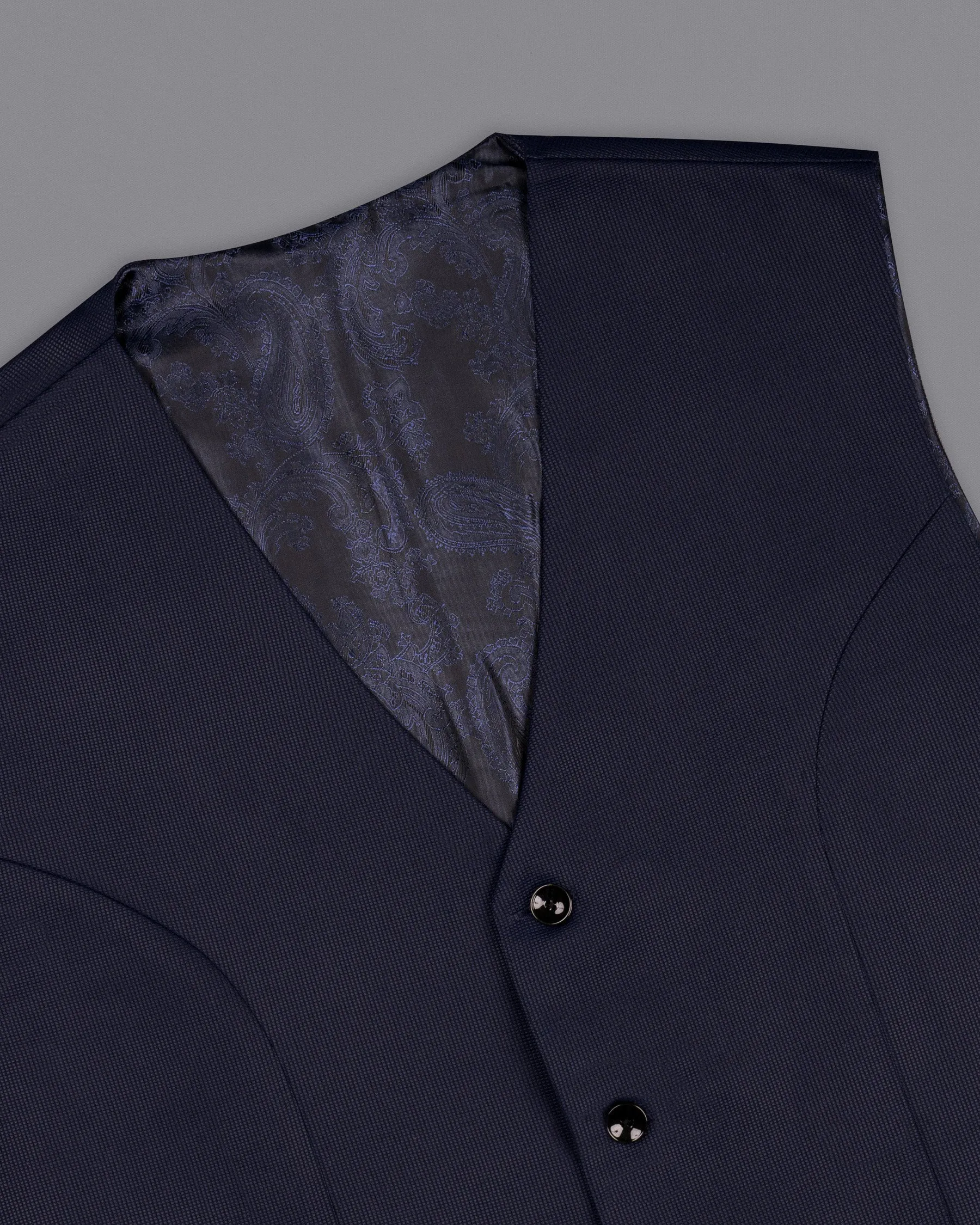 Charade Blue Premium Cotton Waistcoat sold by French Crown product image thumbnail 4