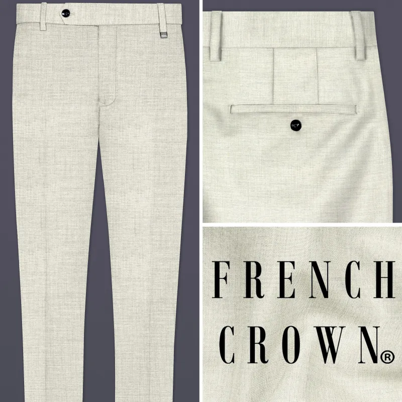 Spanish Gray Textured Wool Blend Pant sold by French Crown