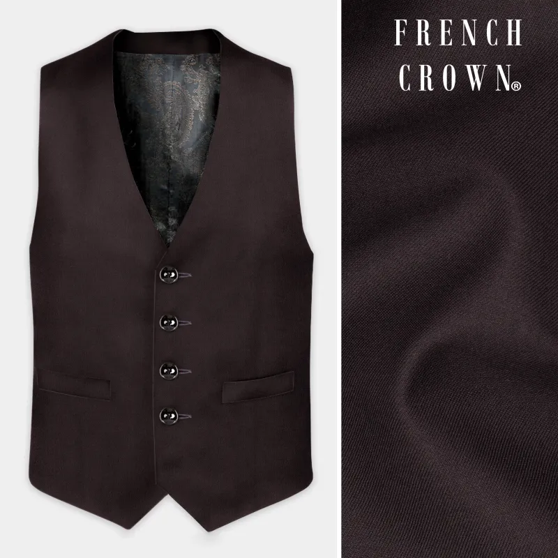 Birch Brown Wool Rich Waistcoat sold by French Crown