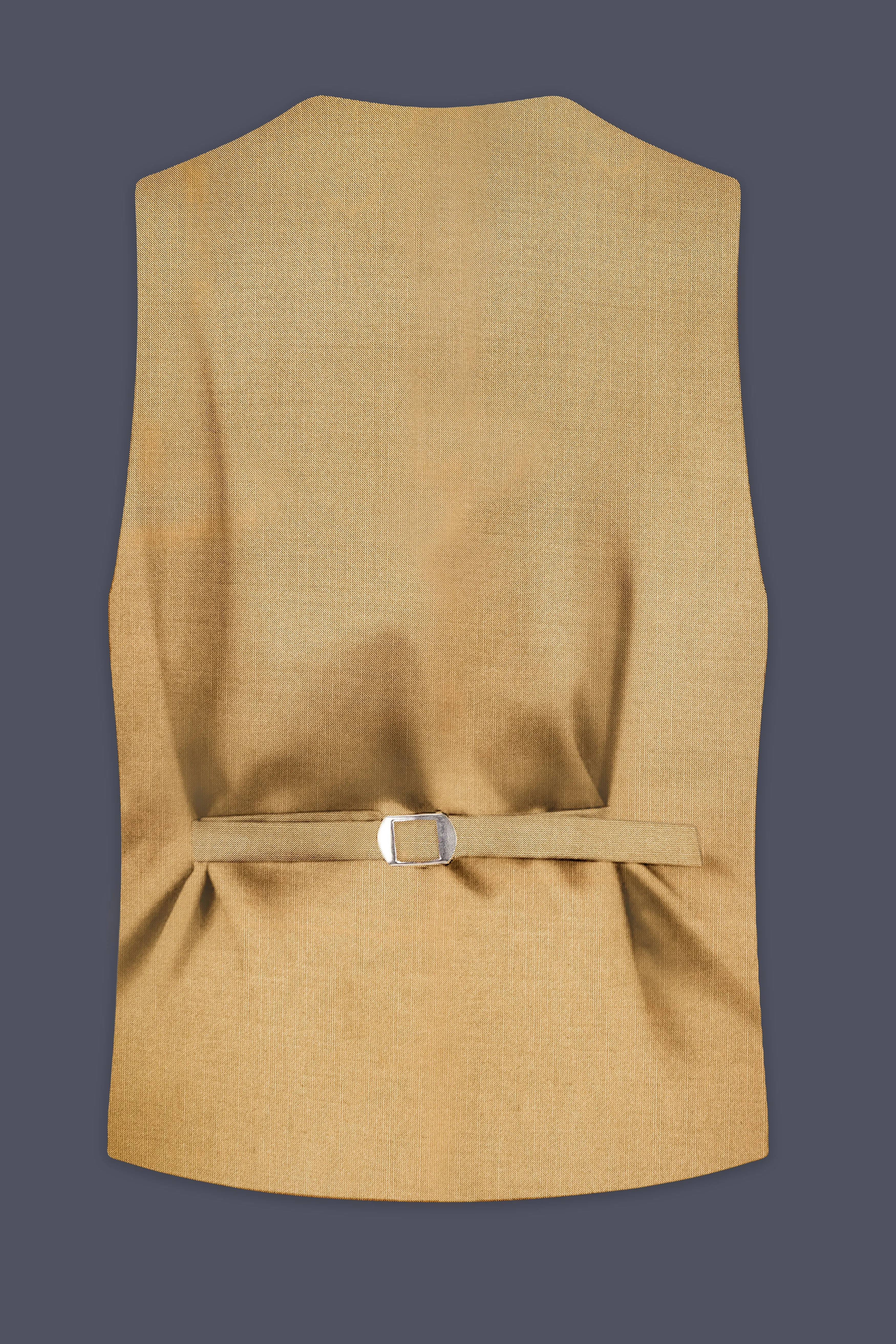Sepia-Twine Brown Solid Wool Rich Slight Stretch Waistcoat sold by French Crown product image thumbnail 4