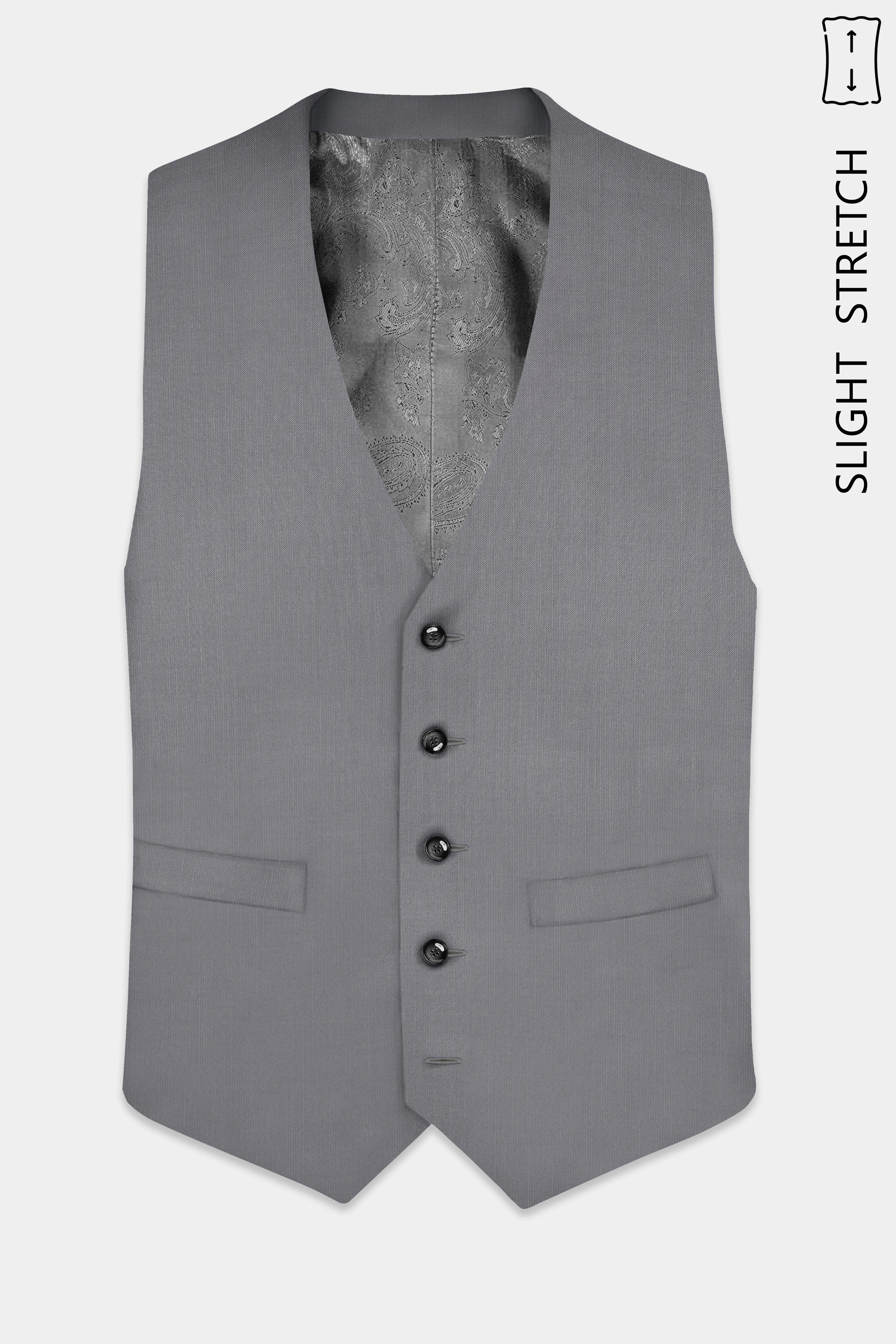 Dorian-Friar Gray Solid Wool Rich Slight Stretch Waistcoat sold by French Crown product image thumbnail 2