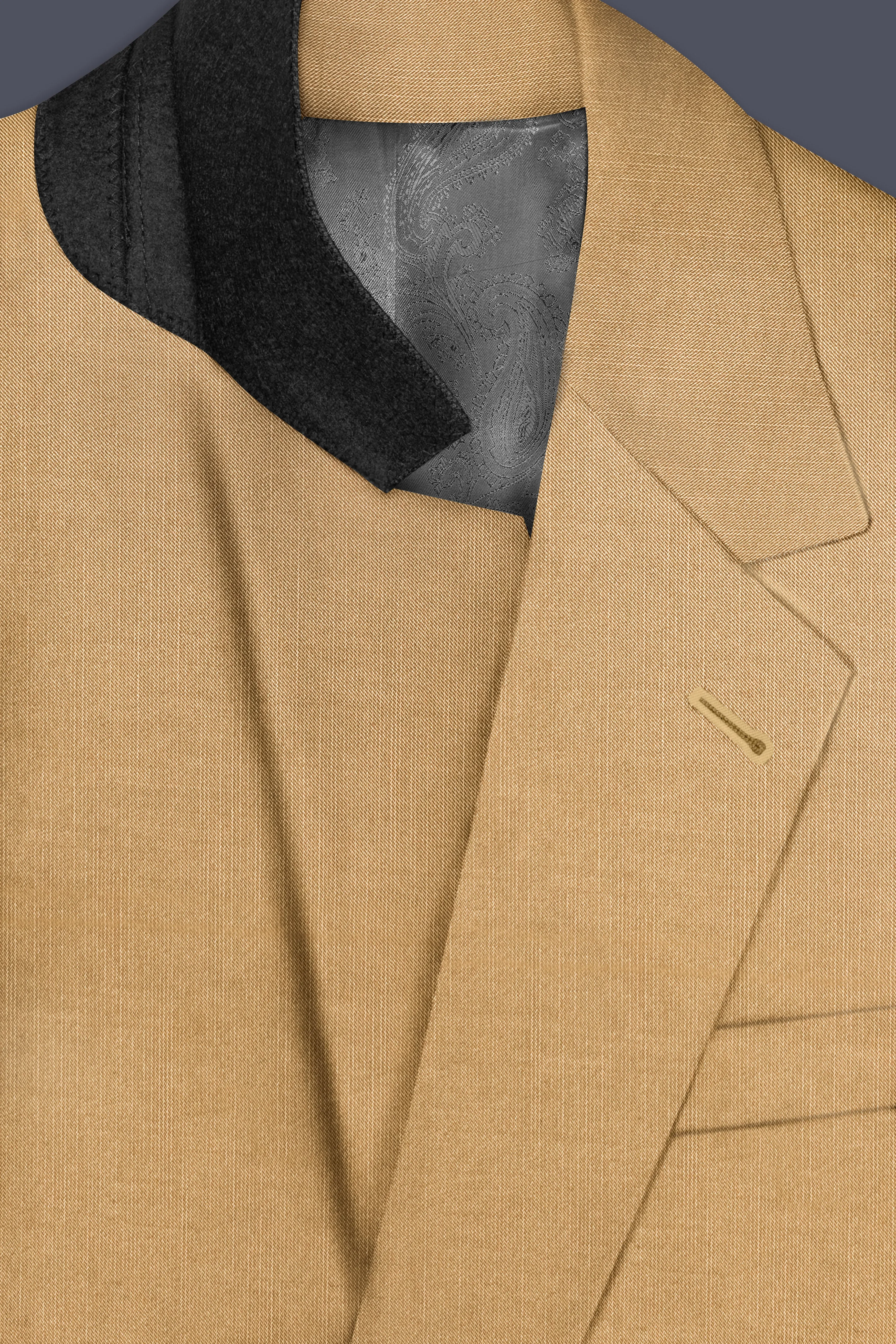 Sepia-Twine Brown Solid Wool Rich Single Breasted Slight Stretch Blazer sold by French Crown product image thumbnail 5