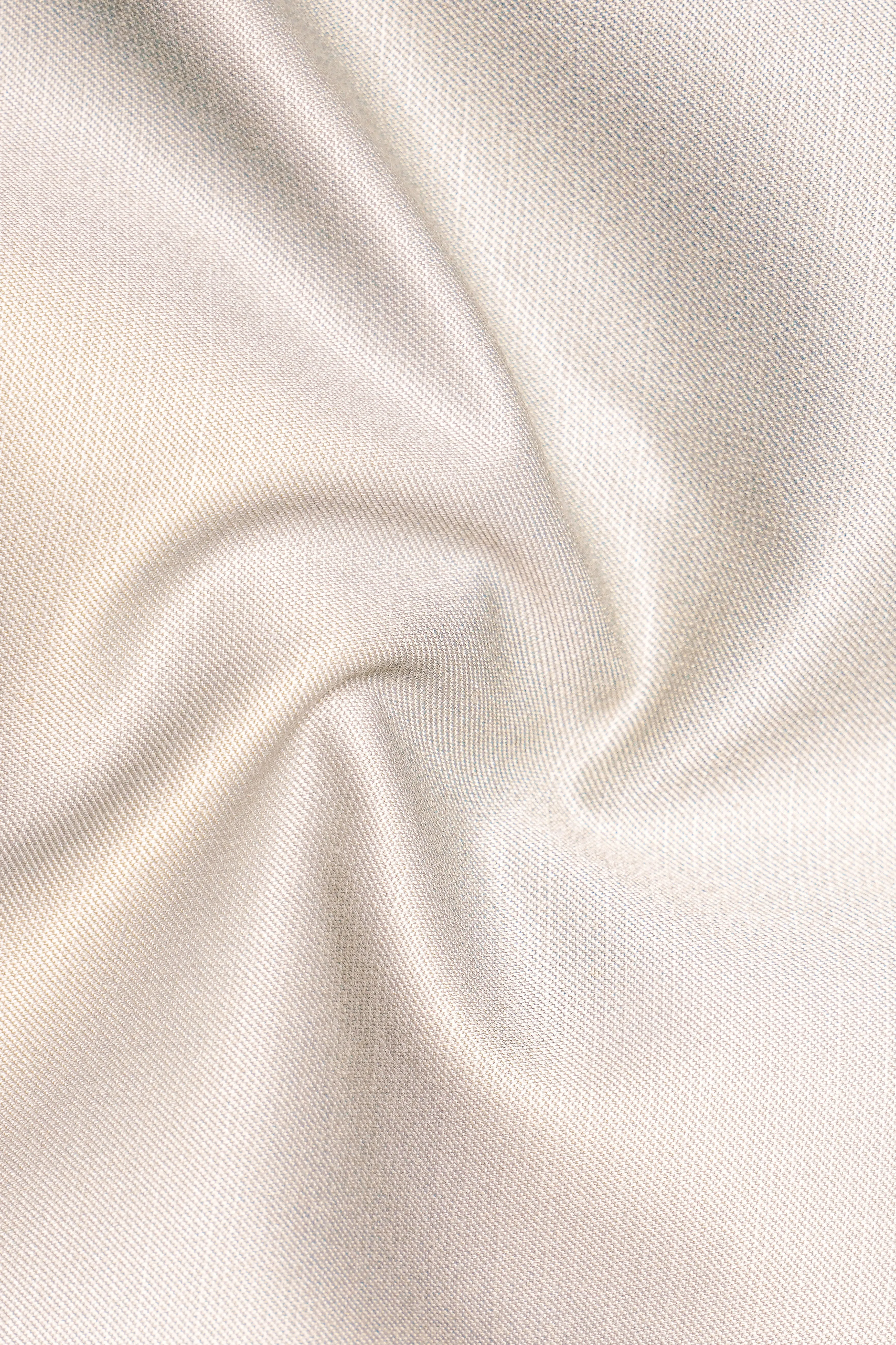 Velivon-Bizarre Cream Solid Wool Rich Double Breasted Slight Stretch Blazer sold by French Crown product image thumbnail 3