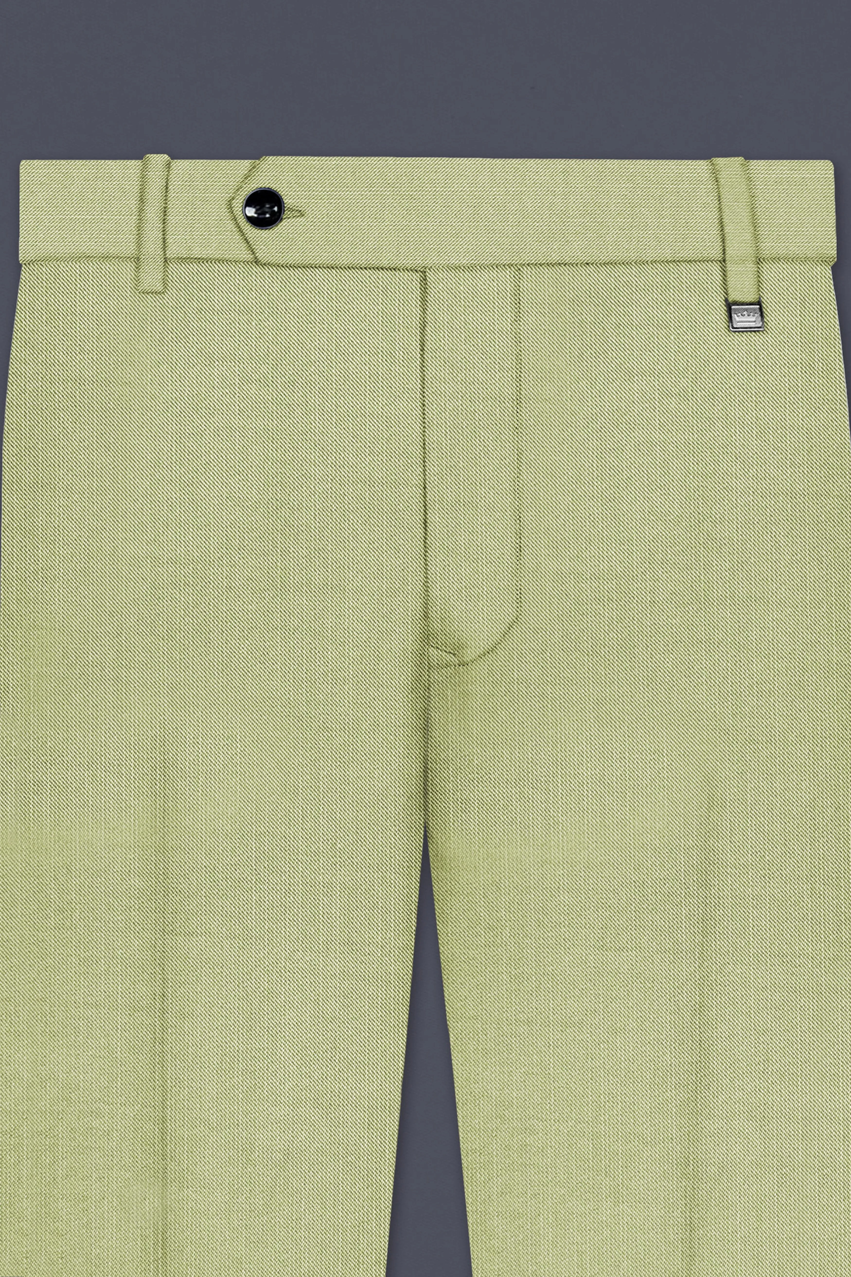 Marsh-Swamp Green Solid Wool Rich Slight Stretch Waistband Pant sold by French Crown product image thumbnail 4