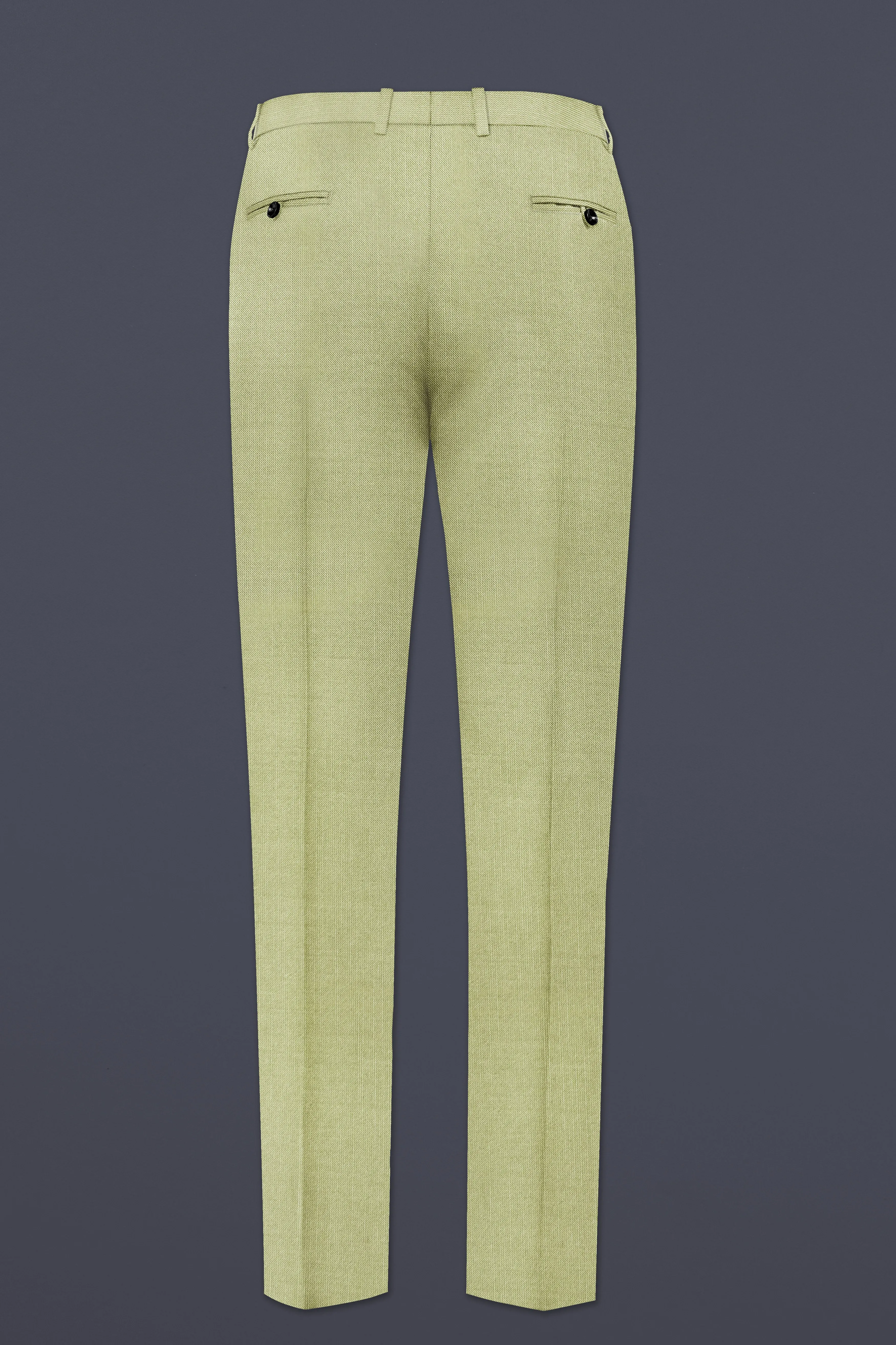 Marsh-Swamp Green Solid Wool Rich Slight Stretch Waistband Pant sold by French Crown product image thumbnail 5