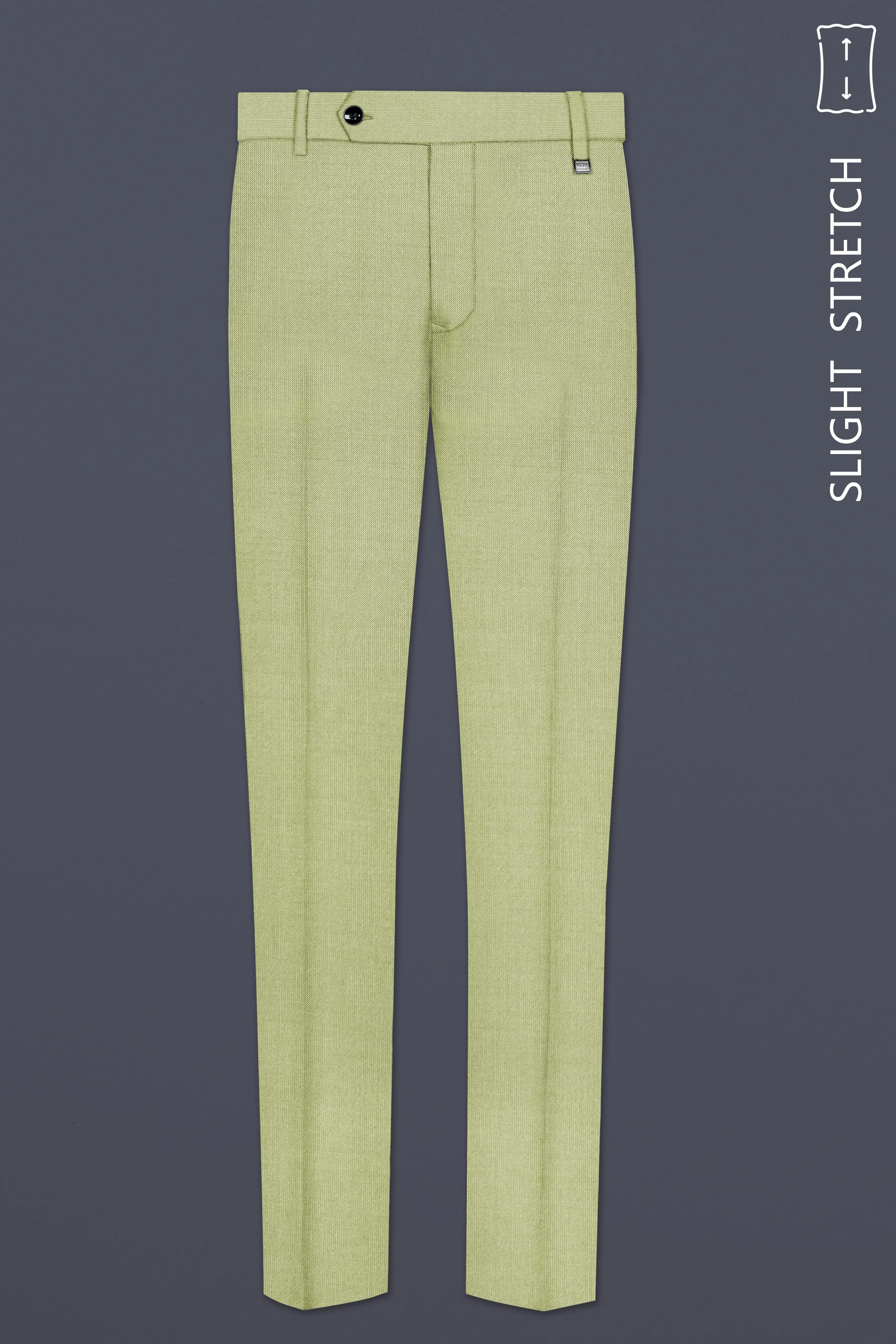 Marsh-Swamp Green Solid Wool Rich Slight Stretch Waistband Pant sold by French Crown product image thumbnail 2