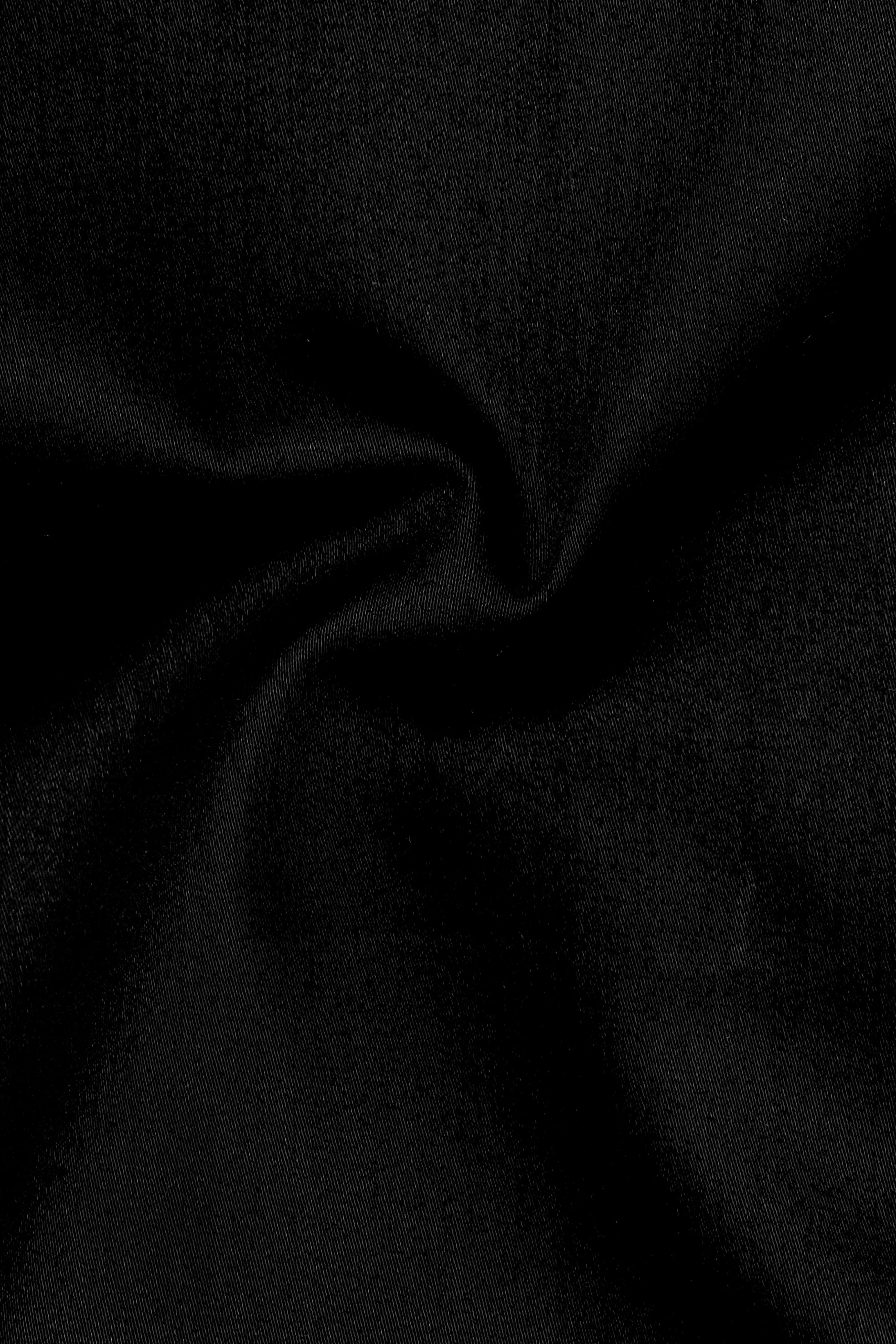 Noircuff-Jade Black Twill Premium Cotton White Cuff Collar Dress Shirt sold by French Crown product image thumbnail 4