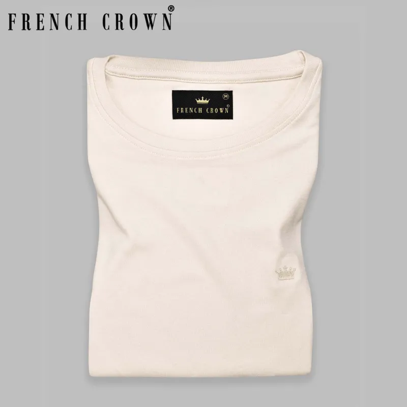 Pearl Cream Super Soft Organic Cotton T-shirts made by French Crown