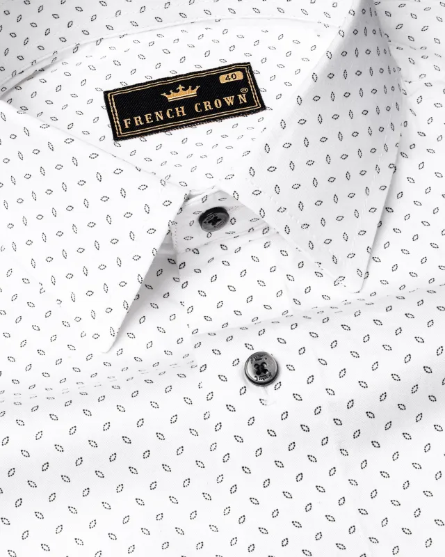 Bright White and Jade Black Super Soft Premium Cotton Shirt sold by French Crown