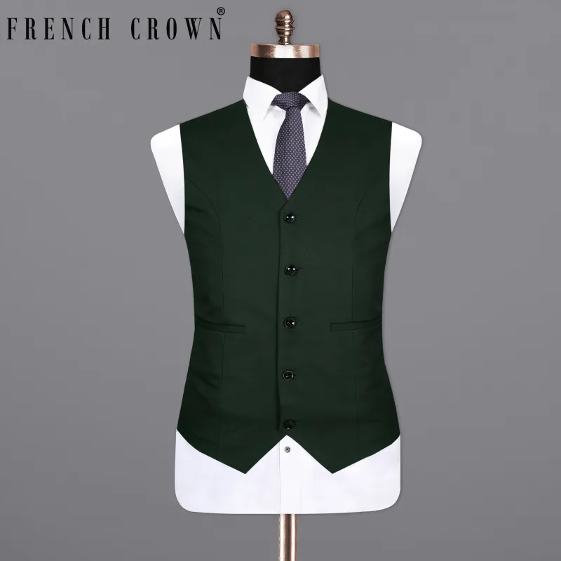 Celtic Green Textured Wool Rich Waistcoat sold by French Crown