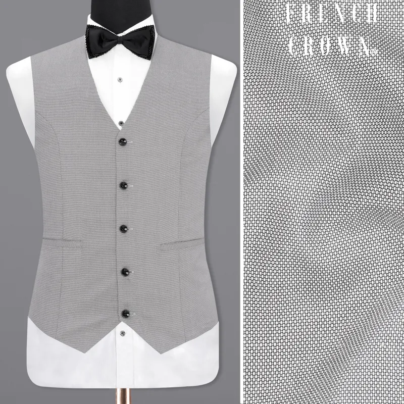 Ghost Grey Textured Waistcoat sold by French Crown