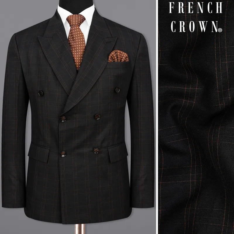 Jaguar Black Plaid Double Breasted Blazer sold by French Crown