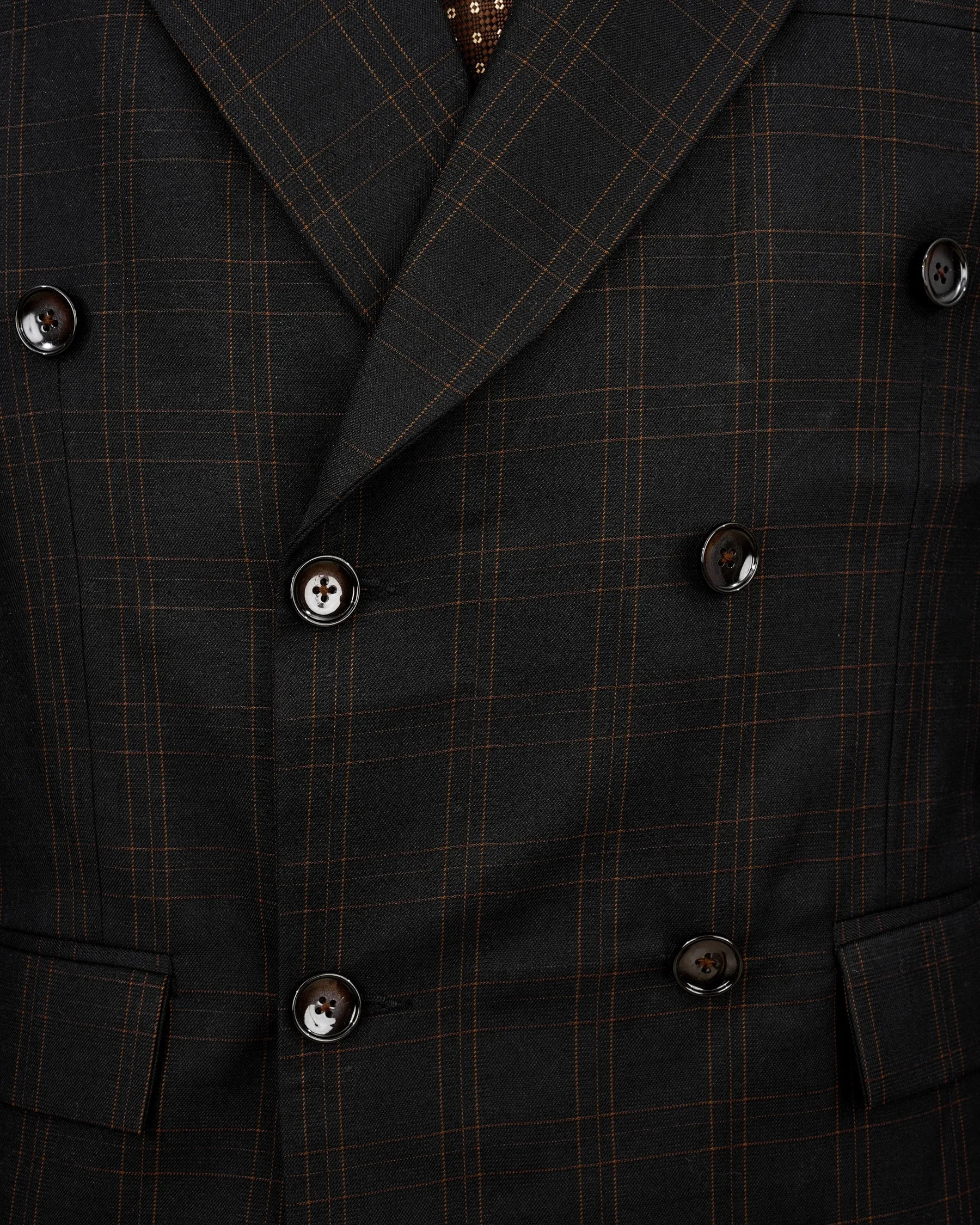 Jaguar Black Plaid Double Breasted Blazer sold by French Crown product image thumbnail 4