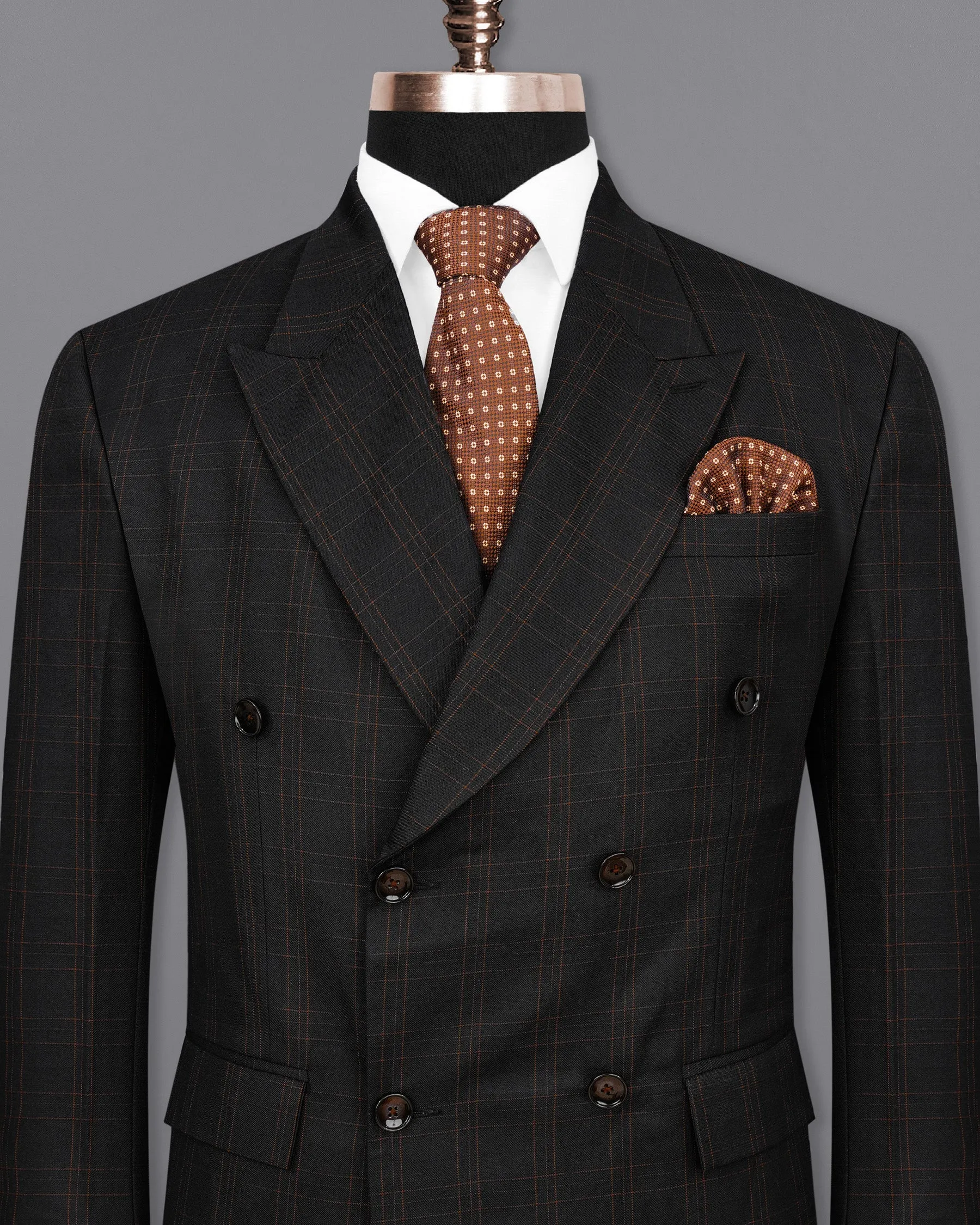 Jaguar Black Plaid Double Breasted Blazer sold by French Crown product image thumbnail 2