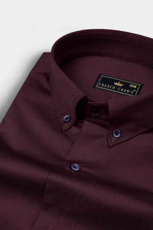Tamarind Maroon Twill Premium Cotton Shirt sold by French Crown
