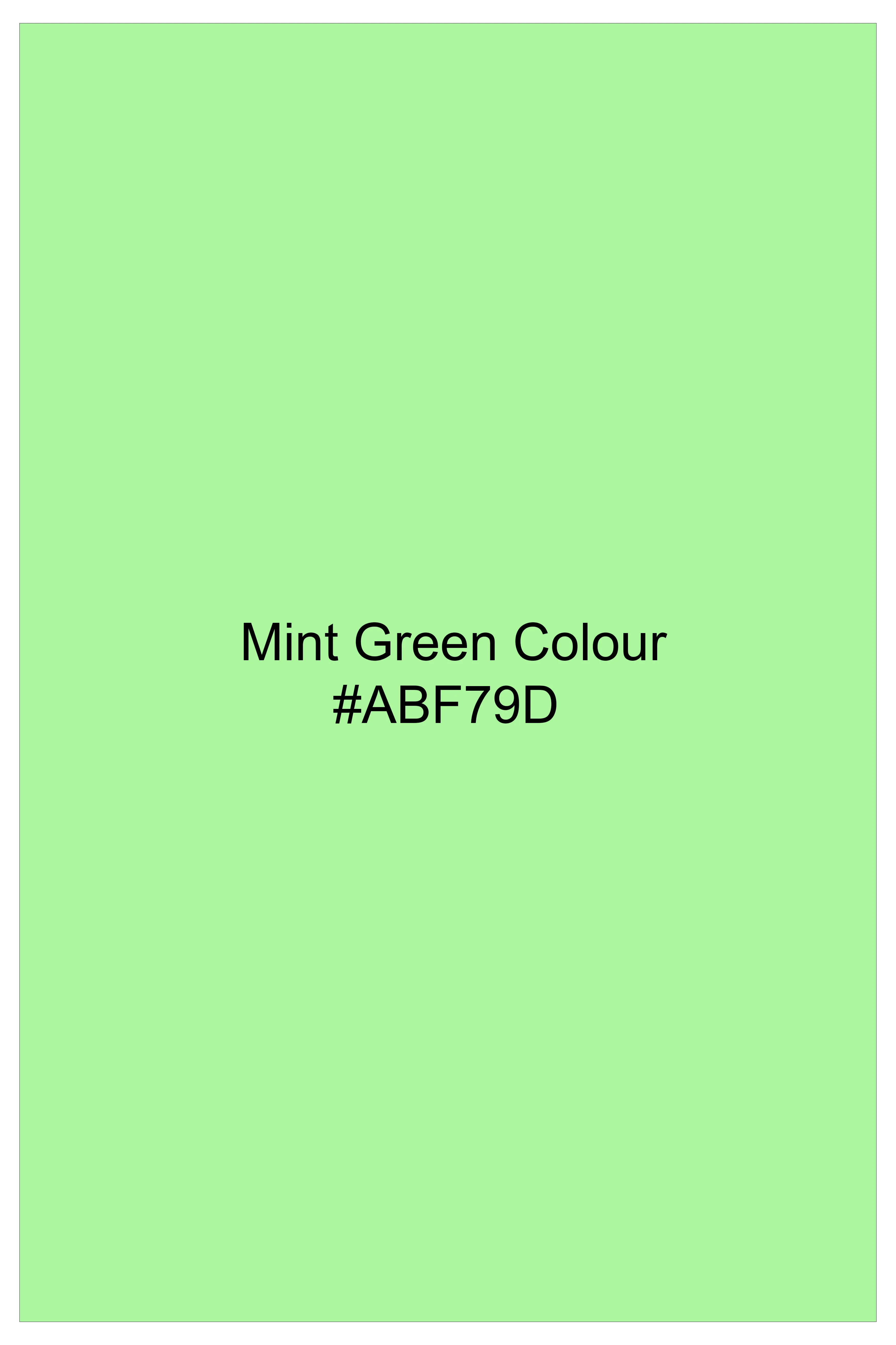 Emerald-Mint Green Solid Wool Rich Slight Stretch Waistcoat sold by French Crown product image thumbnail 5