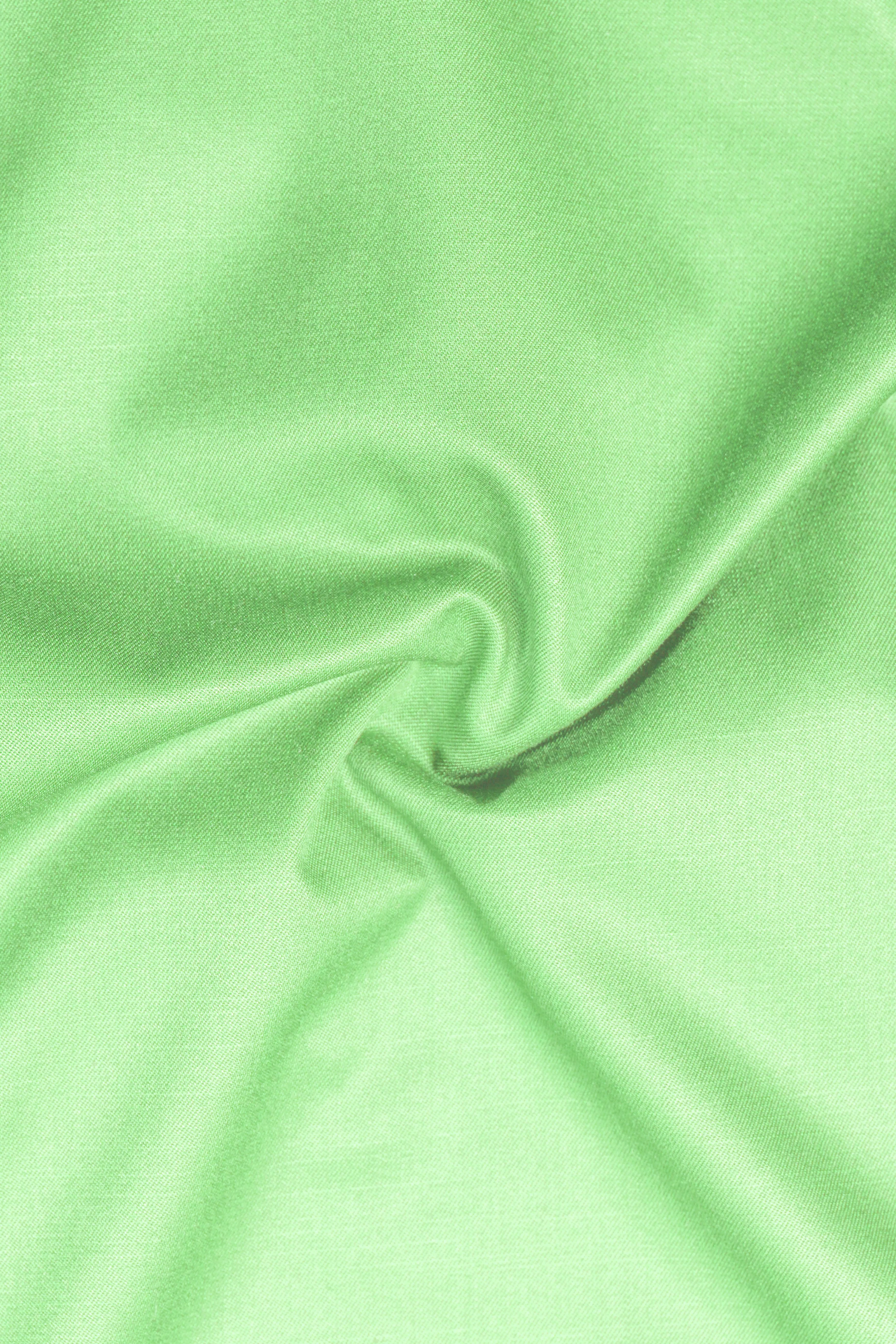Emerald-Mint Green Solid Wool Rich Slight Stretch Waistcoat sold by French Crown product image thumbnail 3
