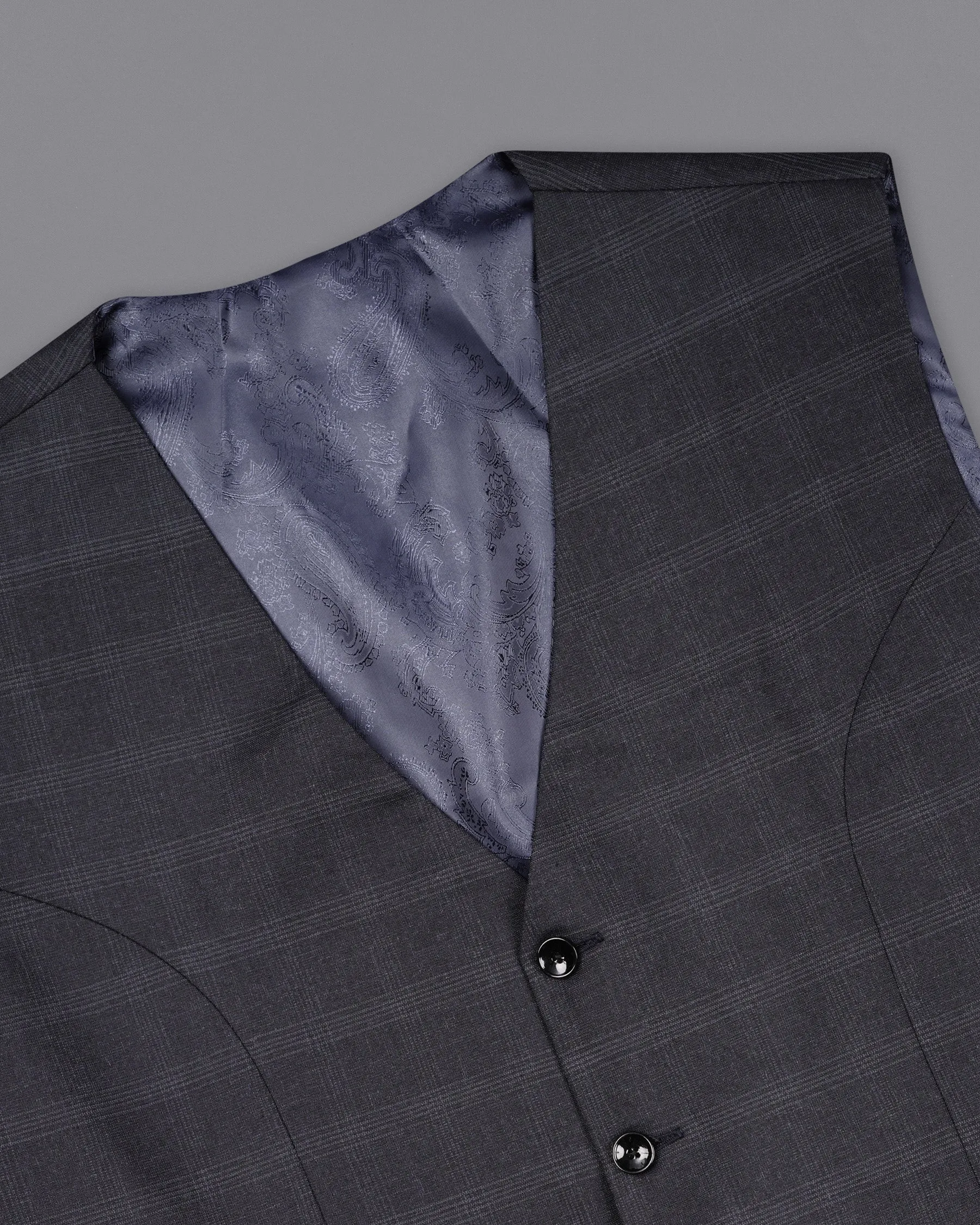 Tuatara Gray Plaid Waistcoat sold by French Crown product image thumbnail 4